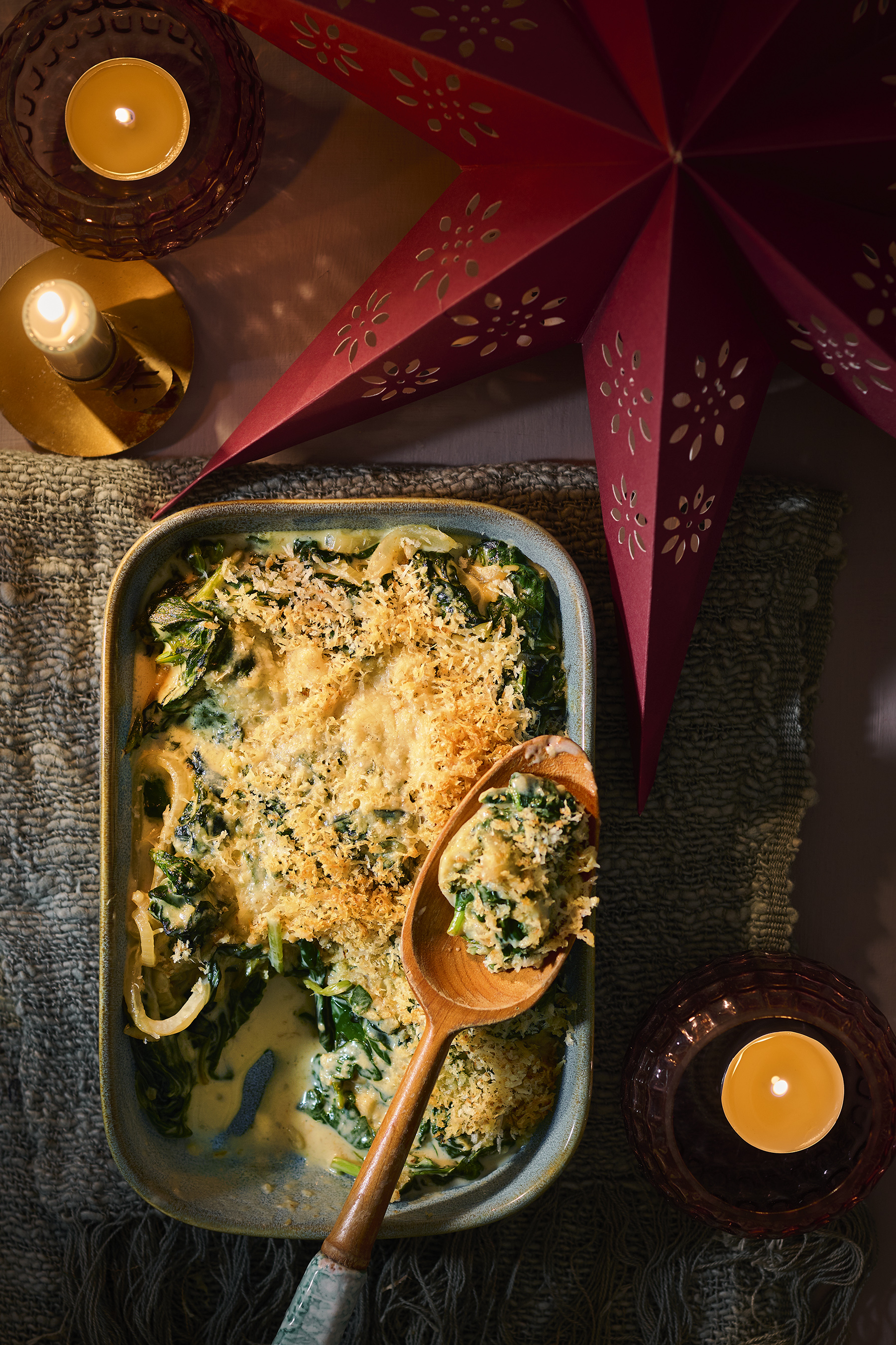 Spinaziegratin met nootmuskaat