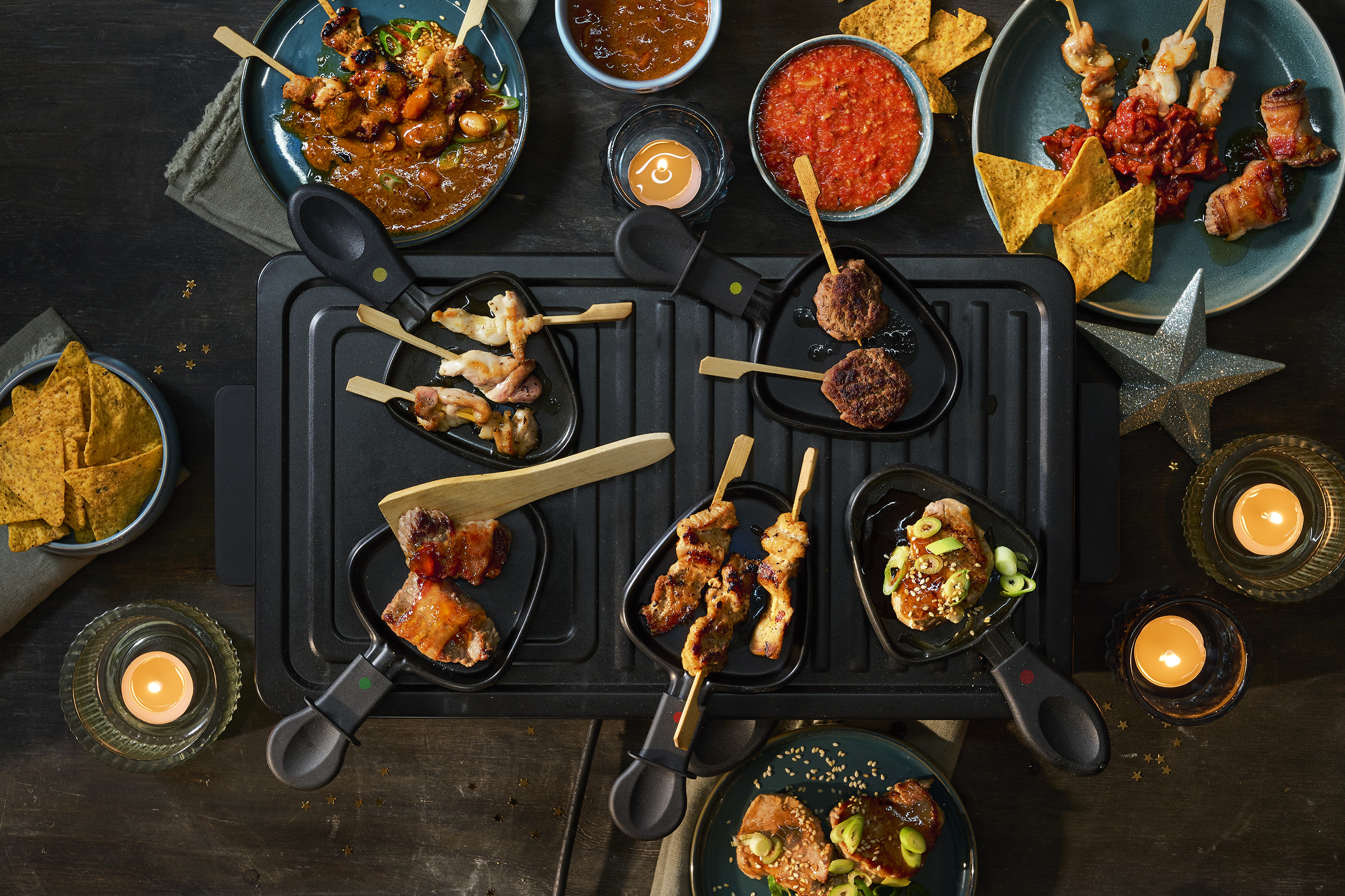 Pittige spekrepen met kokossaus