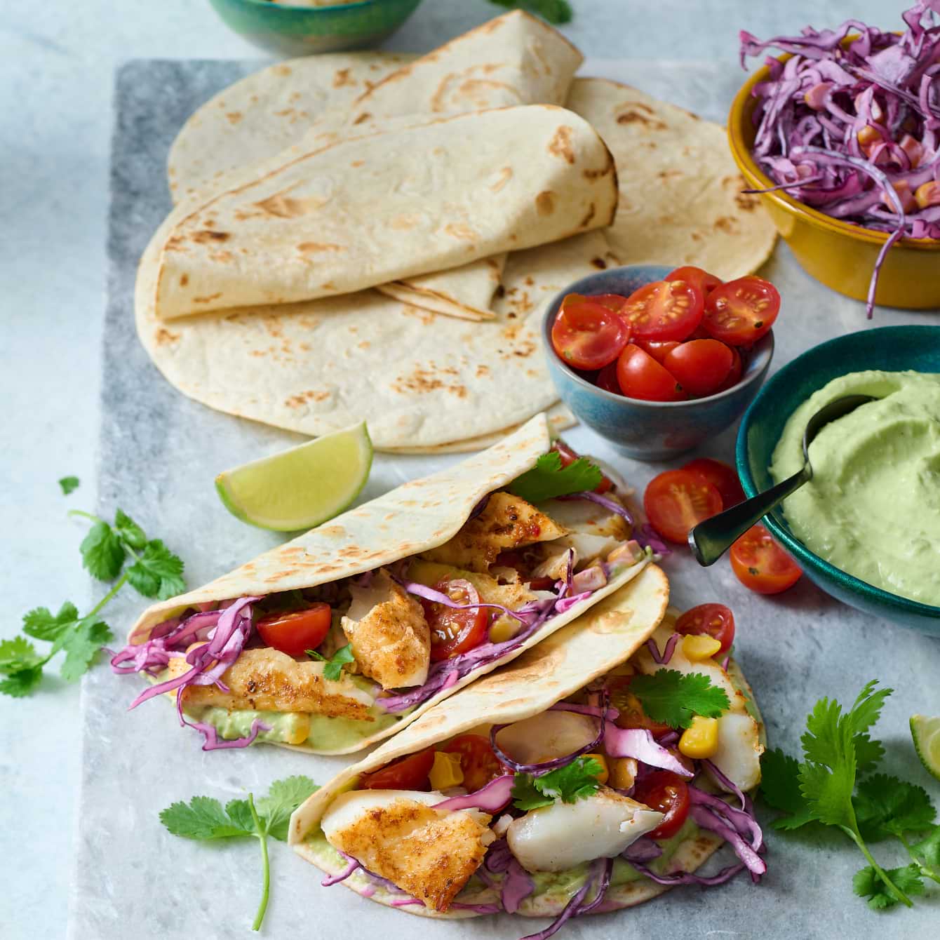 Vistortilla's met coleslaw