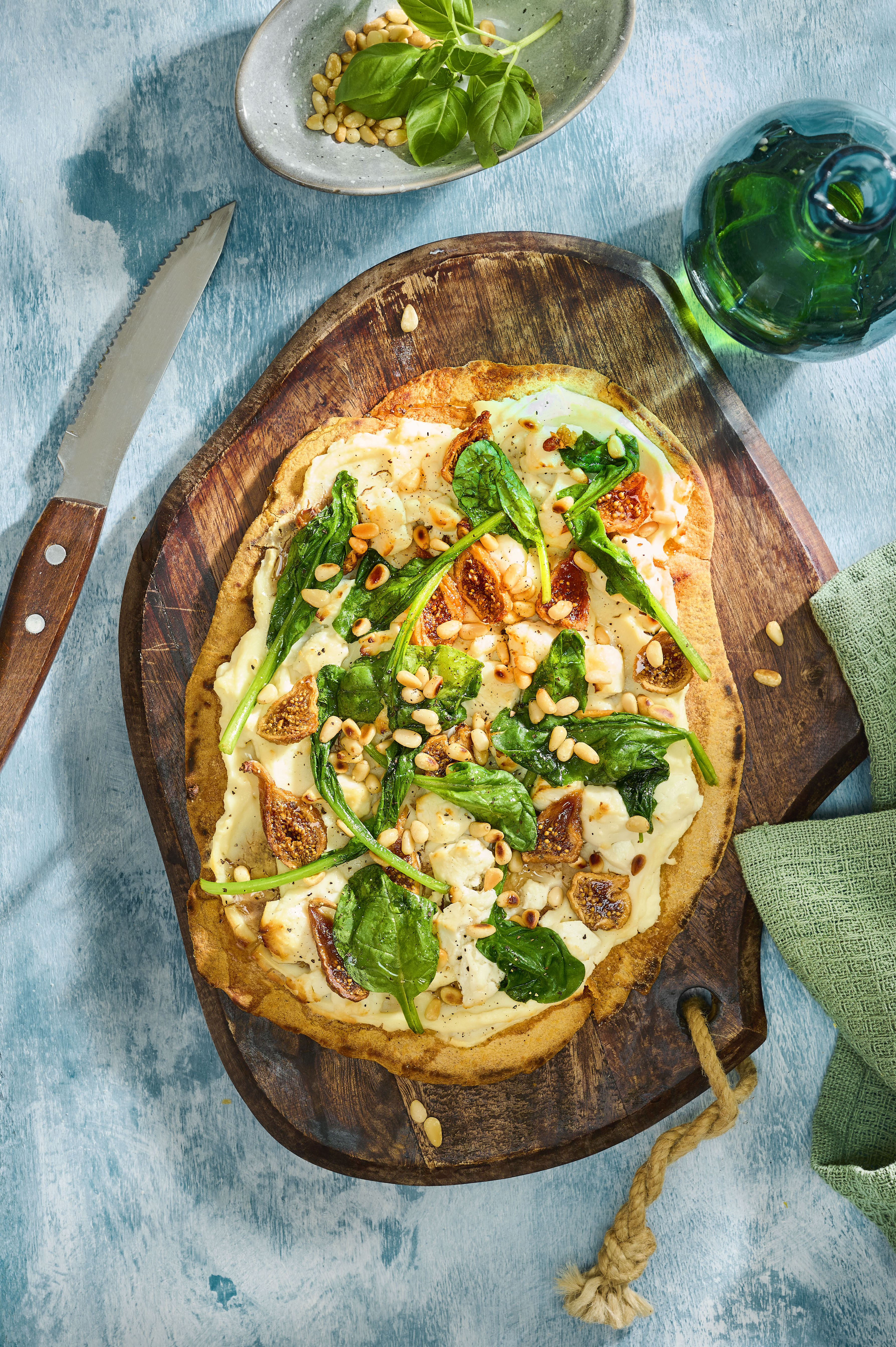 Piadine met geitenkaas en vijgen