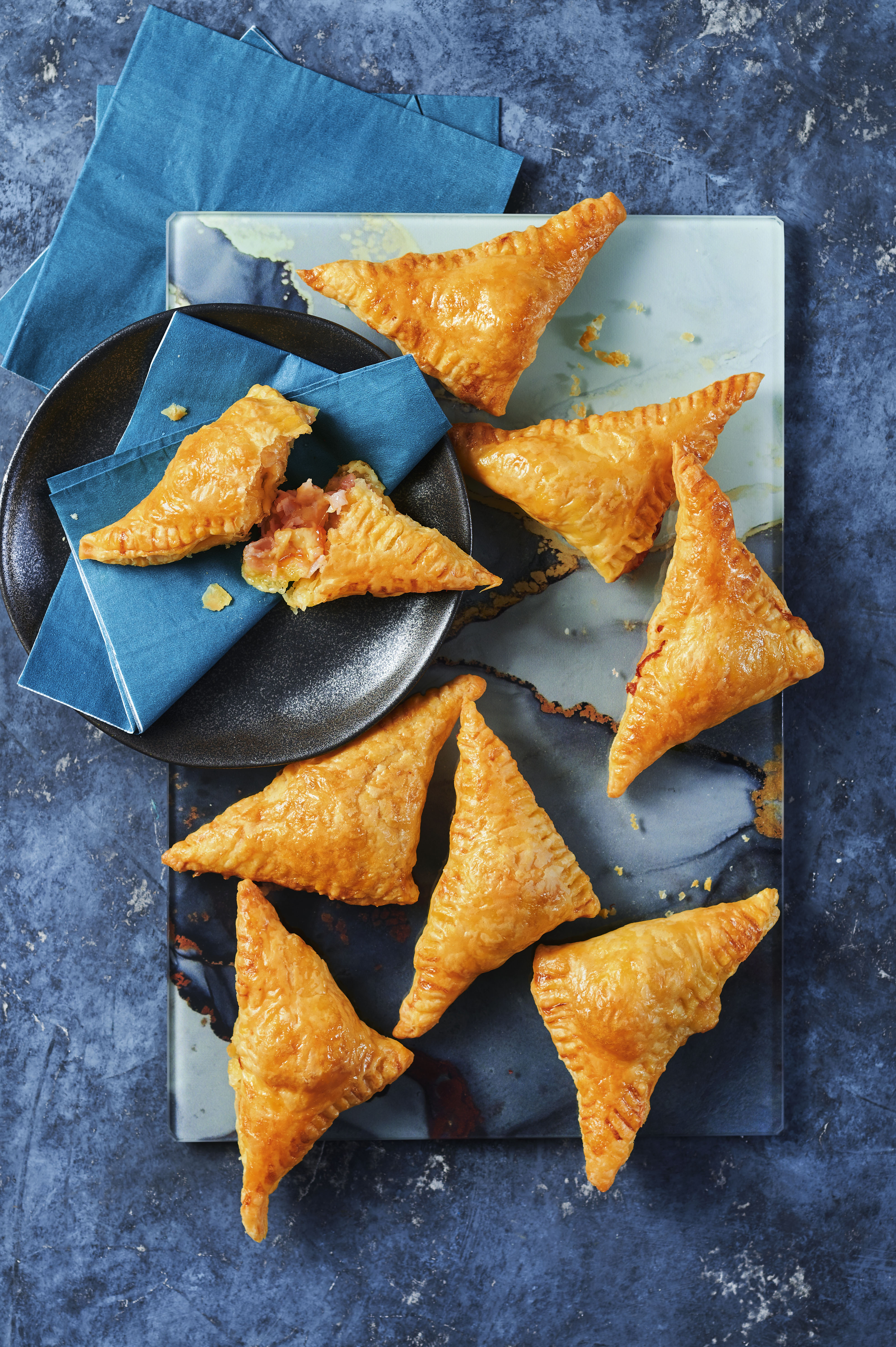 Ham-kaas envelopjes uit de airfryer