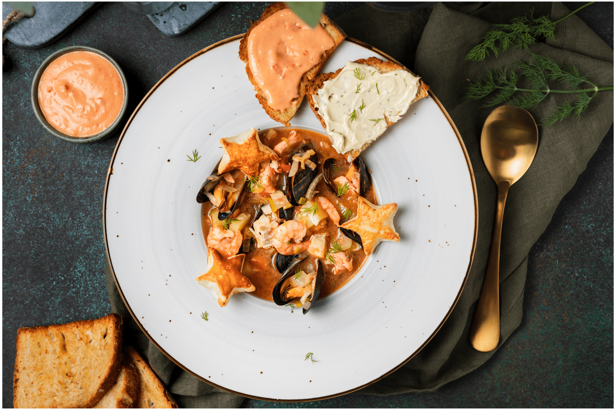 Bouillabaisse met rouille en citroenboter