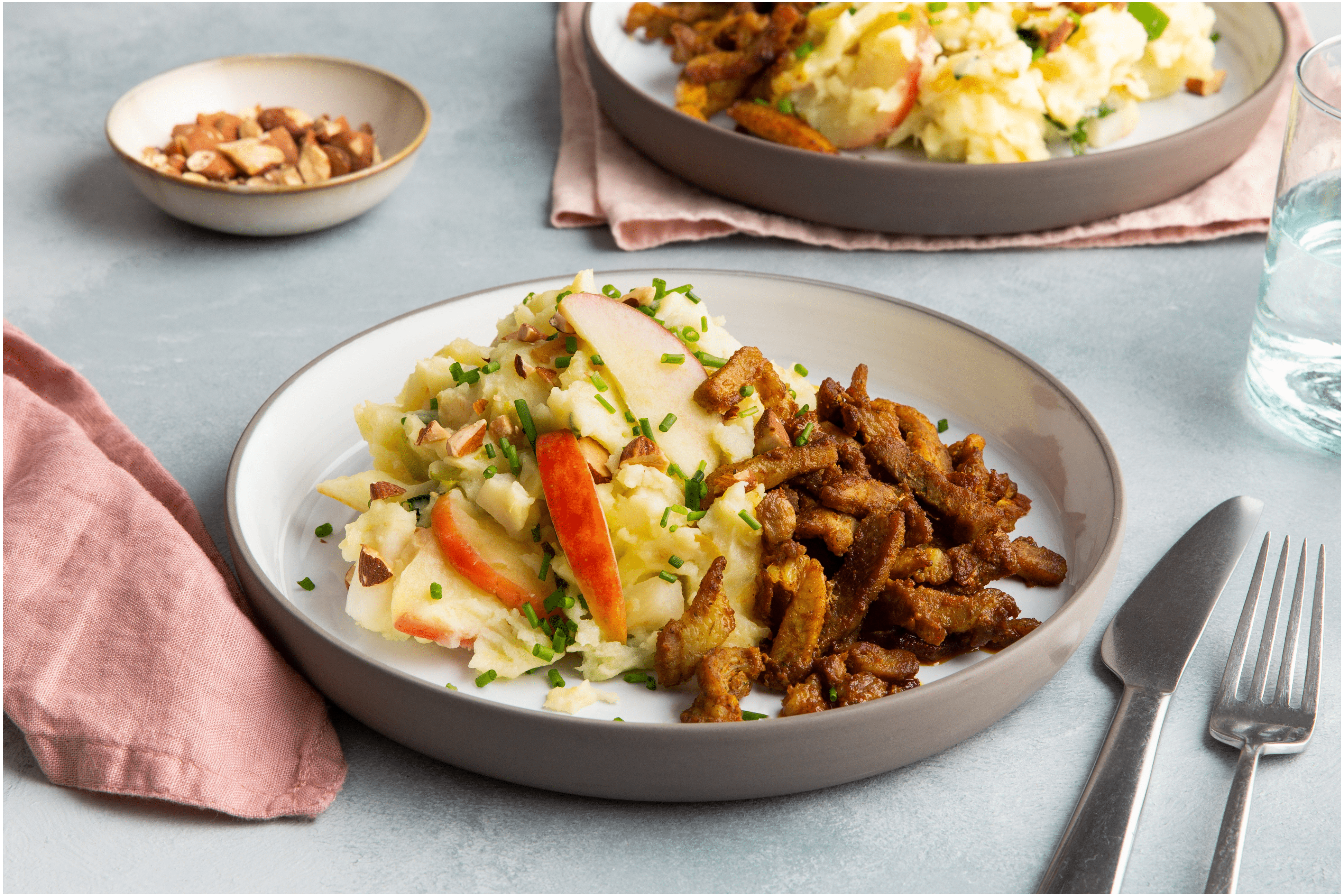 Knolselderijpuree met shoarma
