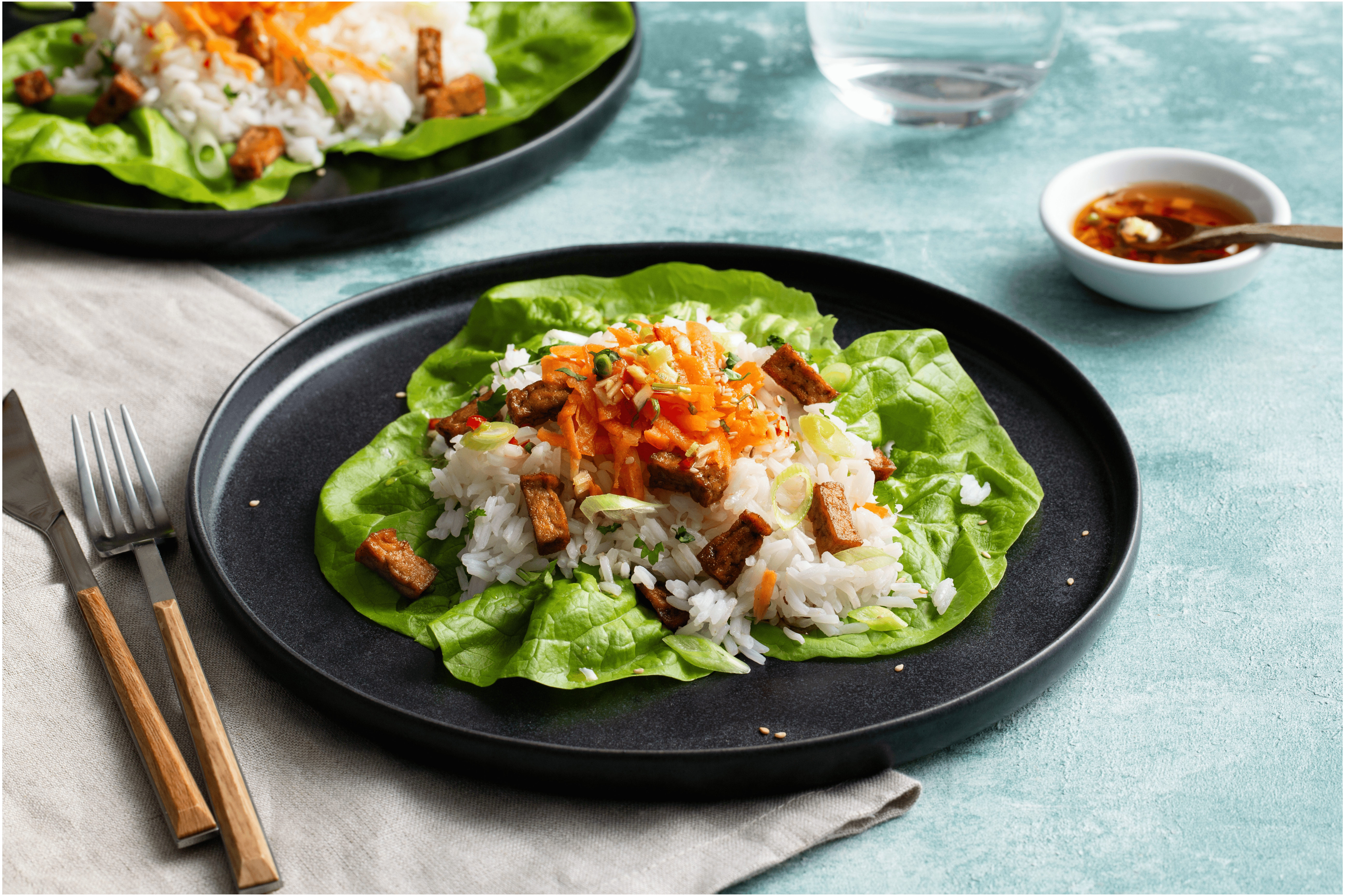 Tofu met salsa en rijst