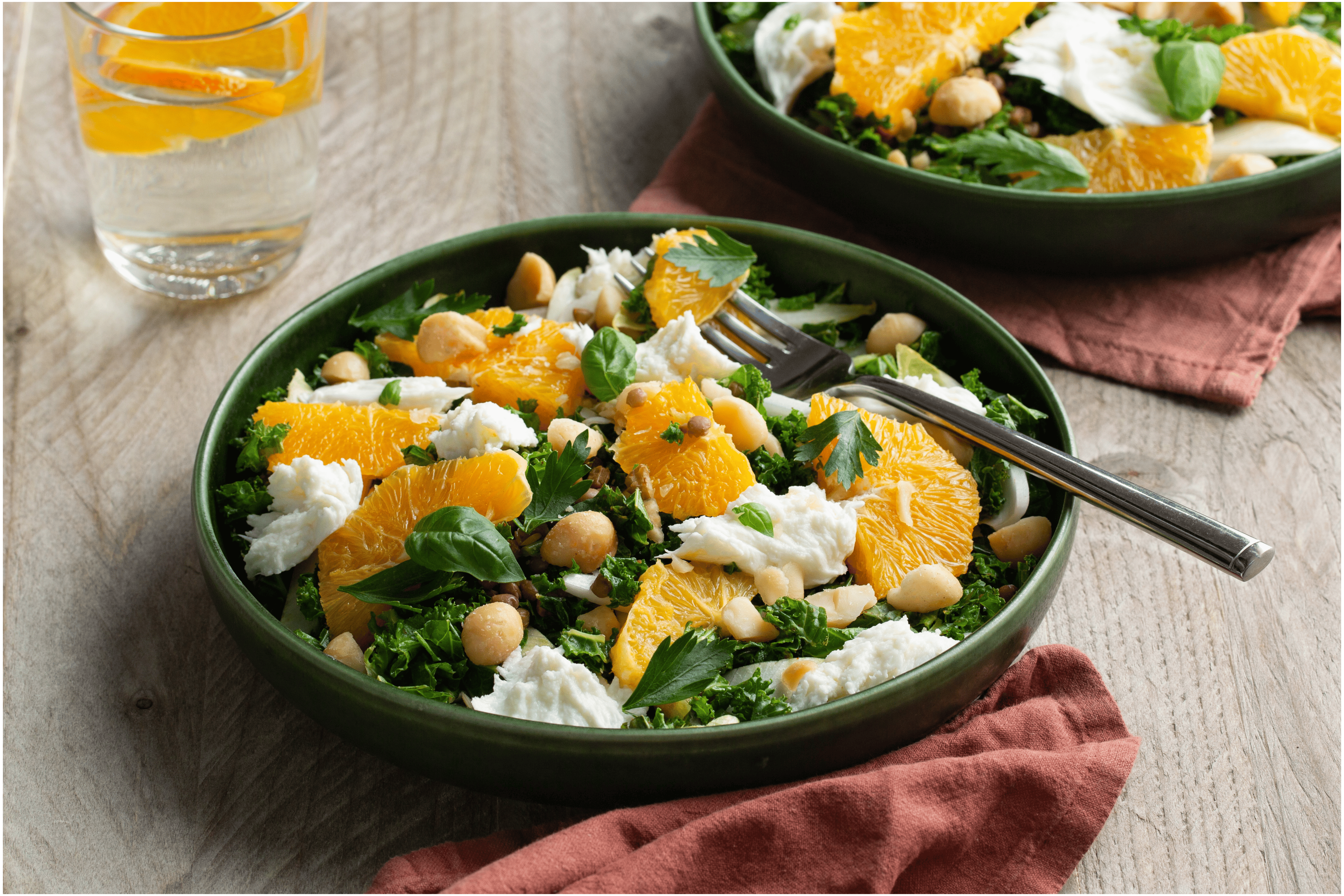 Salade van witlof, sinaasappel en mozzarella