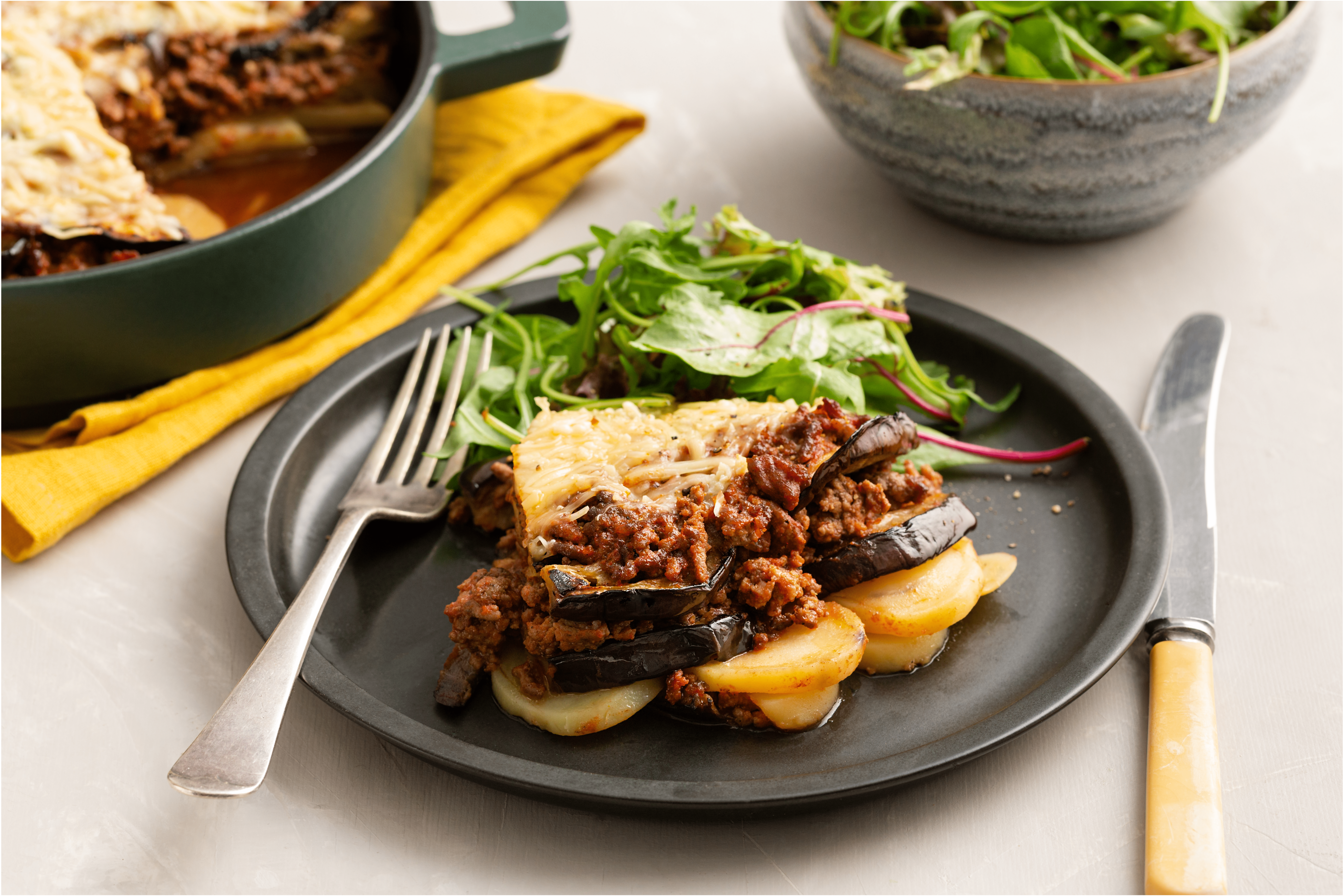 Ovenschotel met gehakt, aubergine en kaas