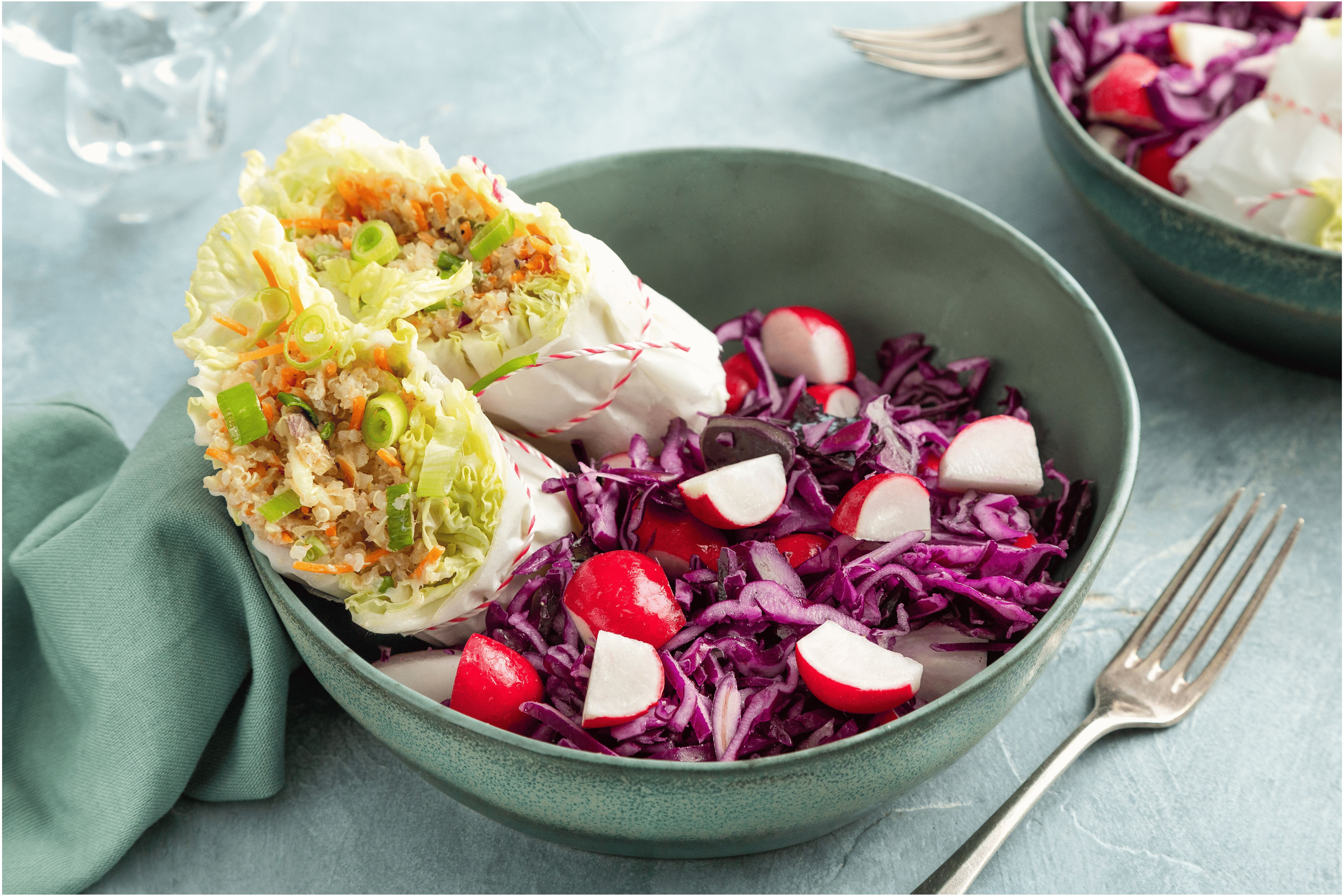 Koolwrap met tonijn en appel