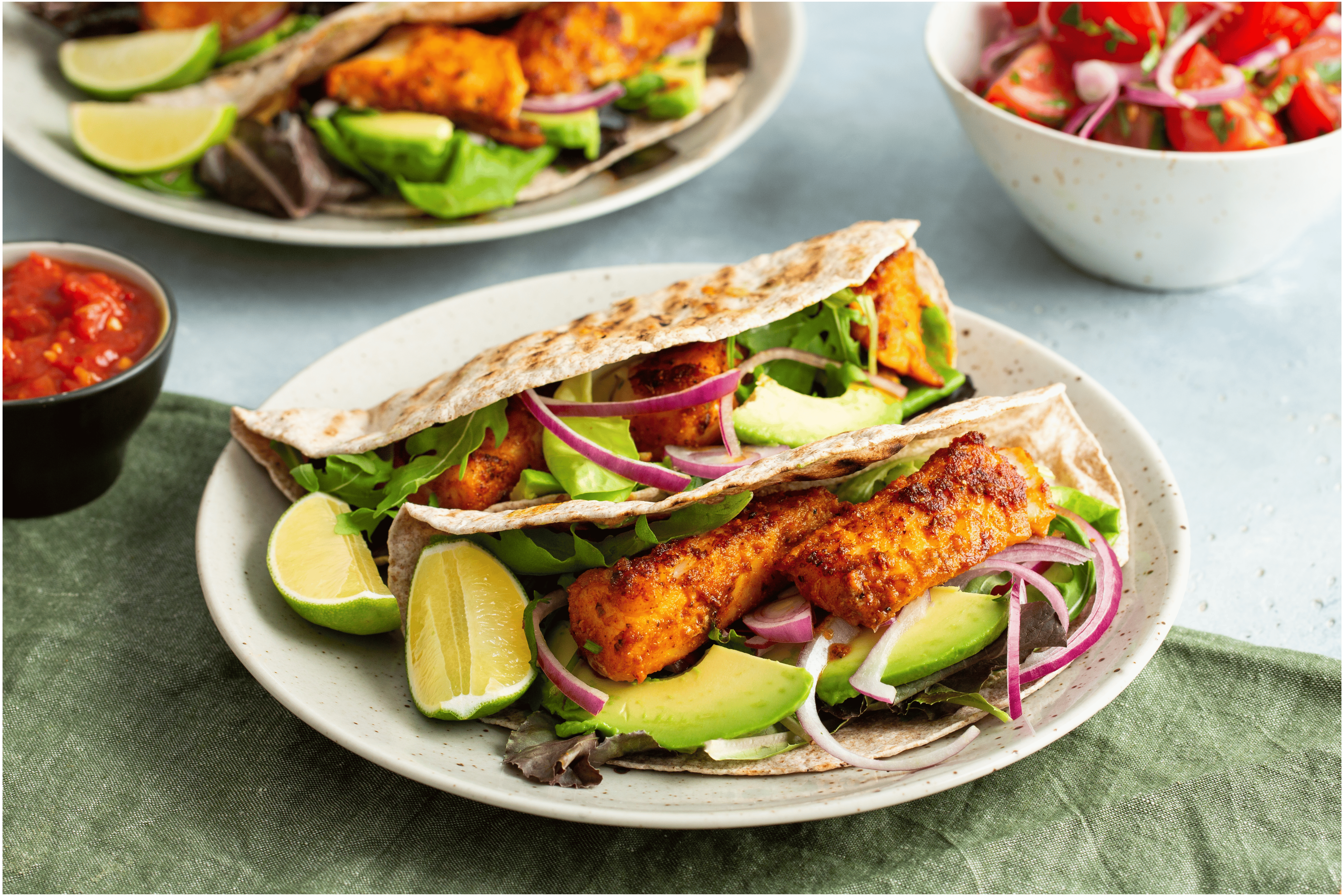 Mexicaanse wrap met kabeljauw