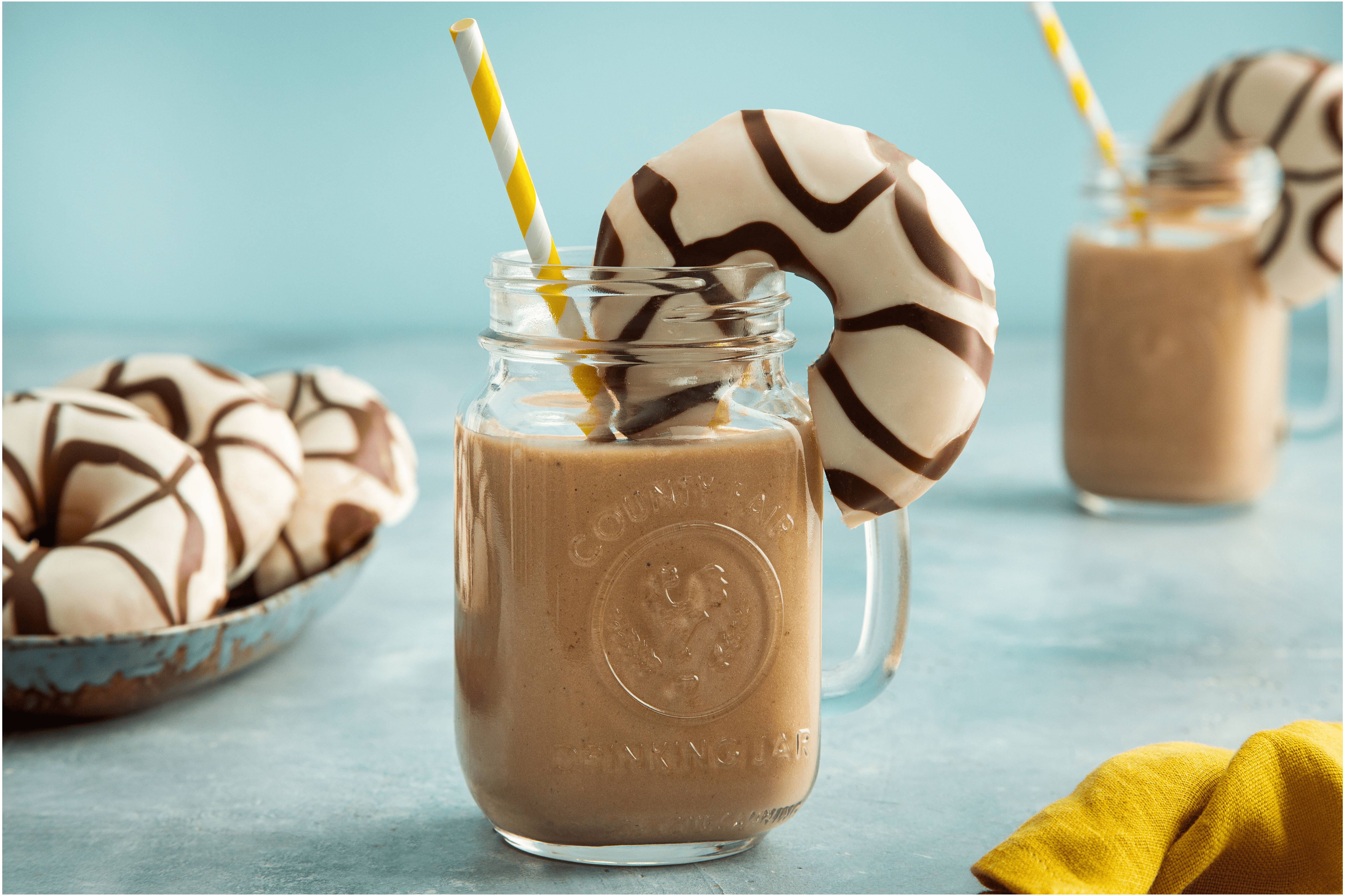 Choco-banaan shake met donut