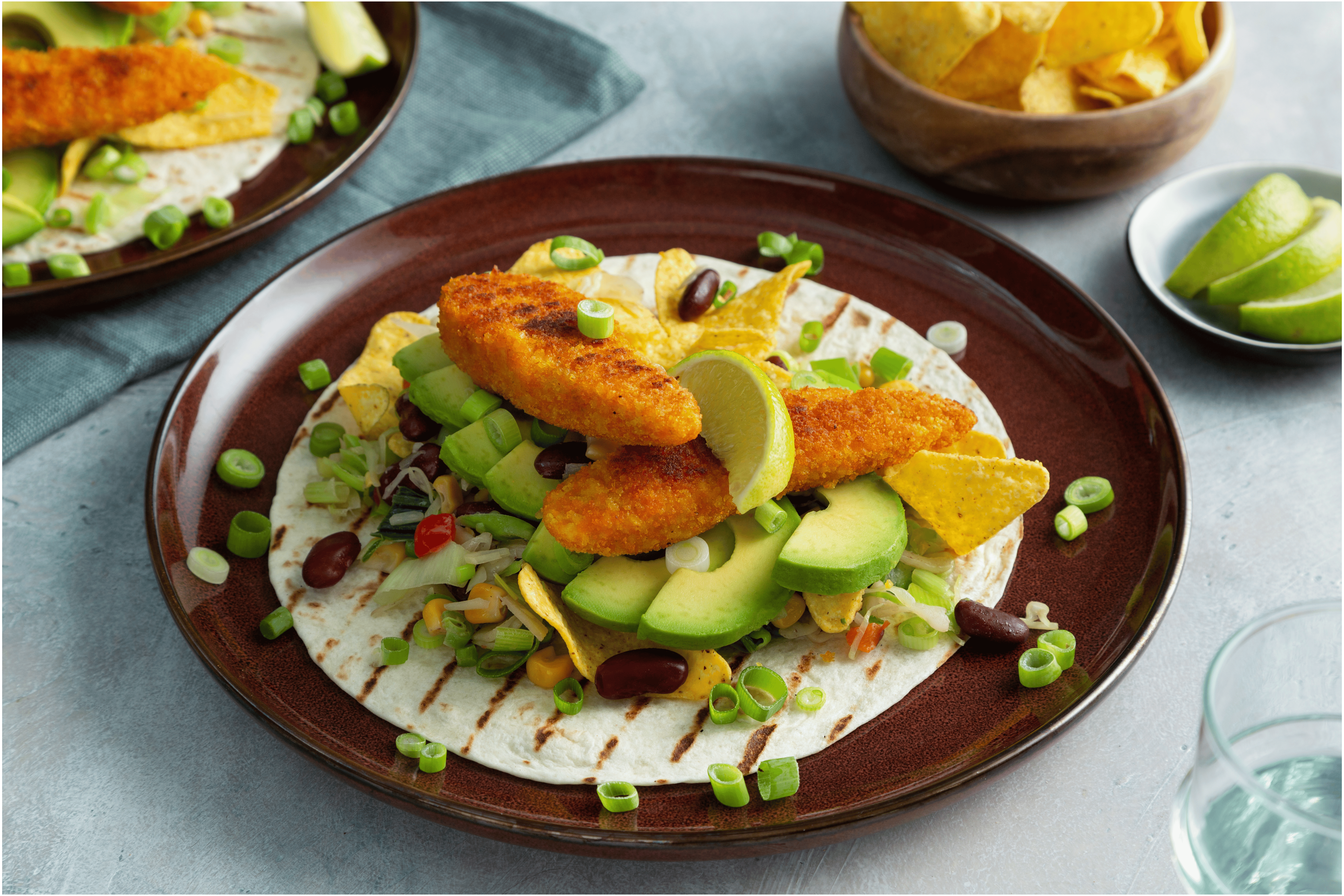 Mexicaanse wraps met kip en nachos