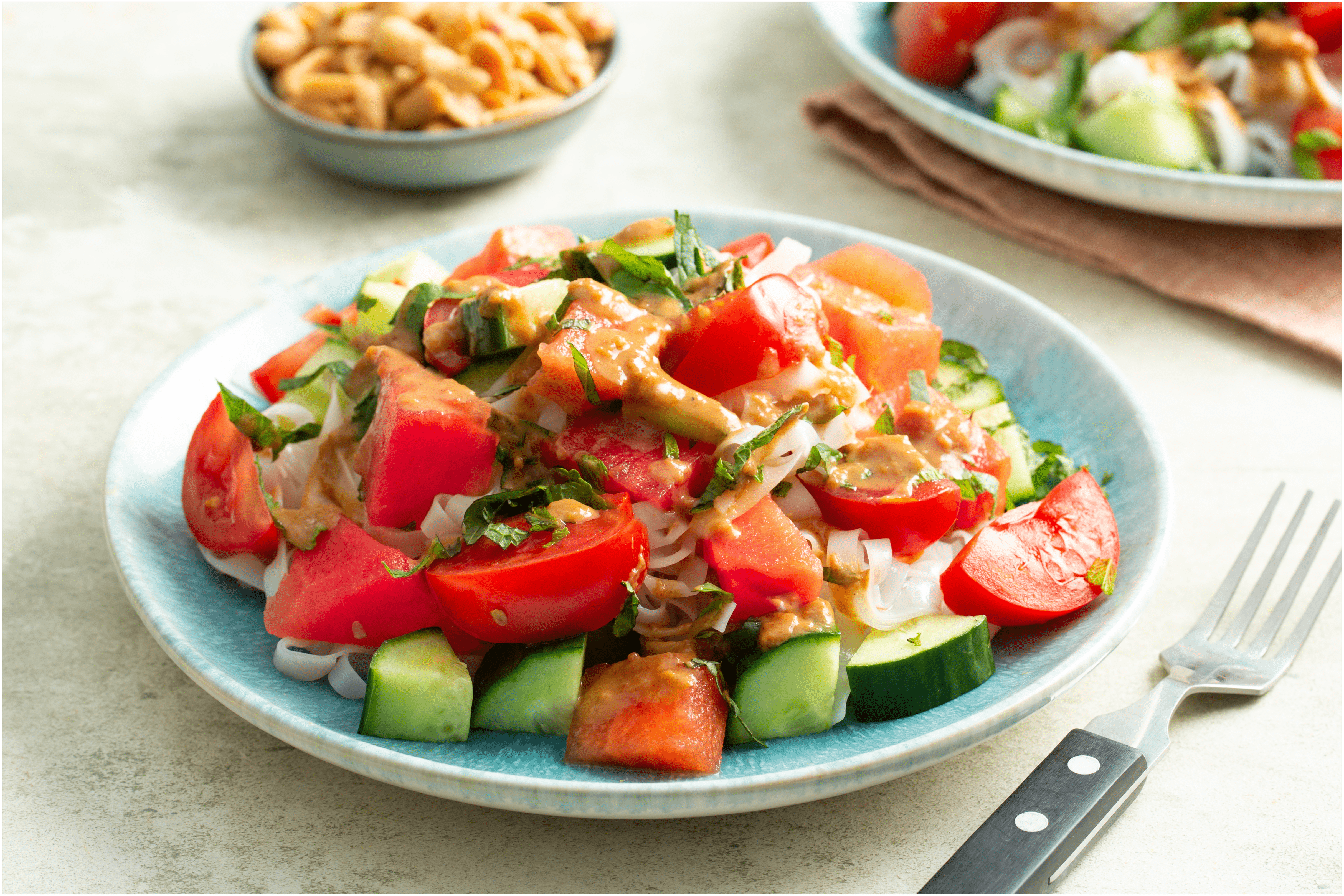 Aziatische watermeloen salade