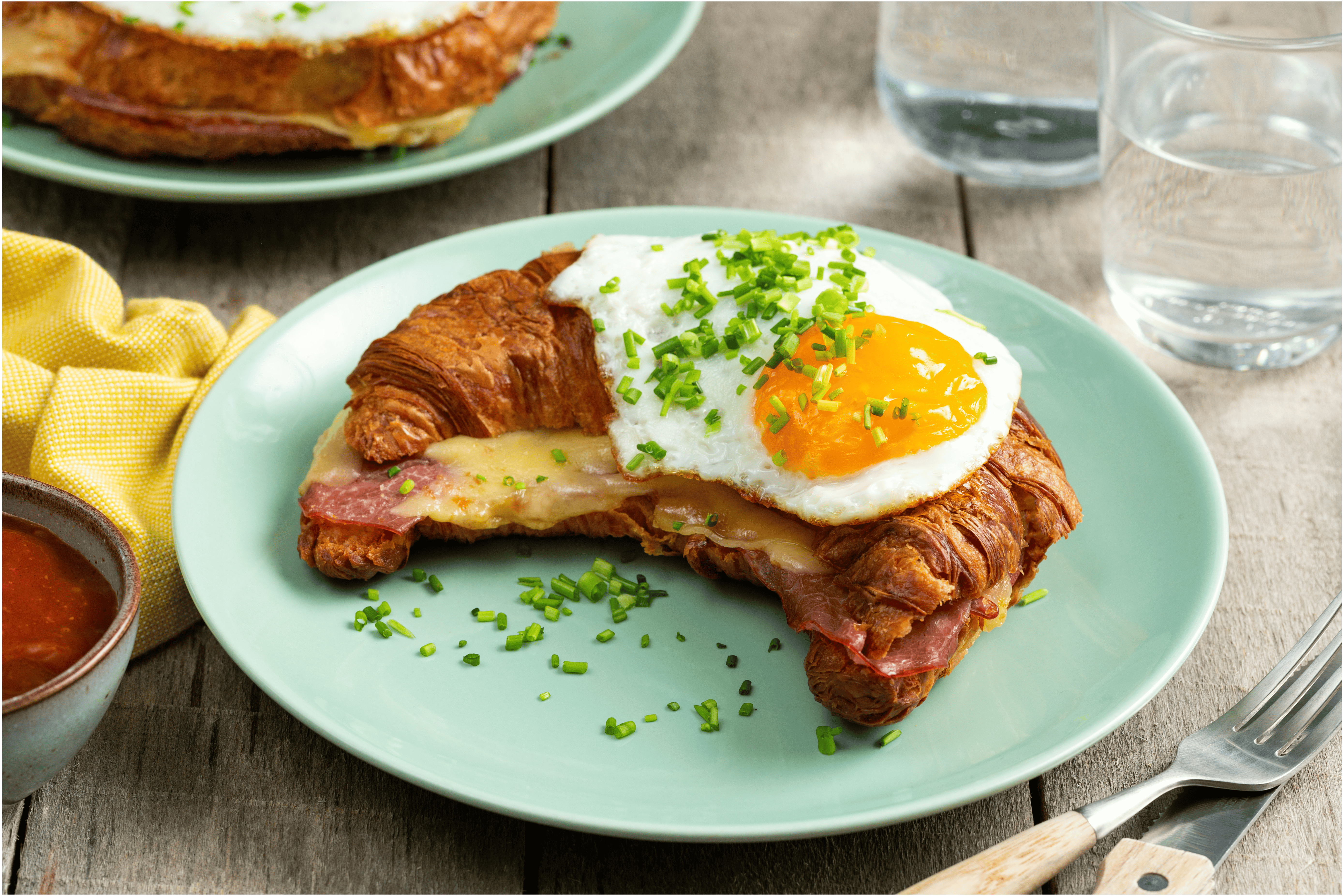 Croissant croque madame