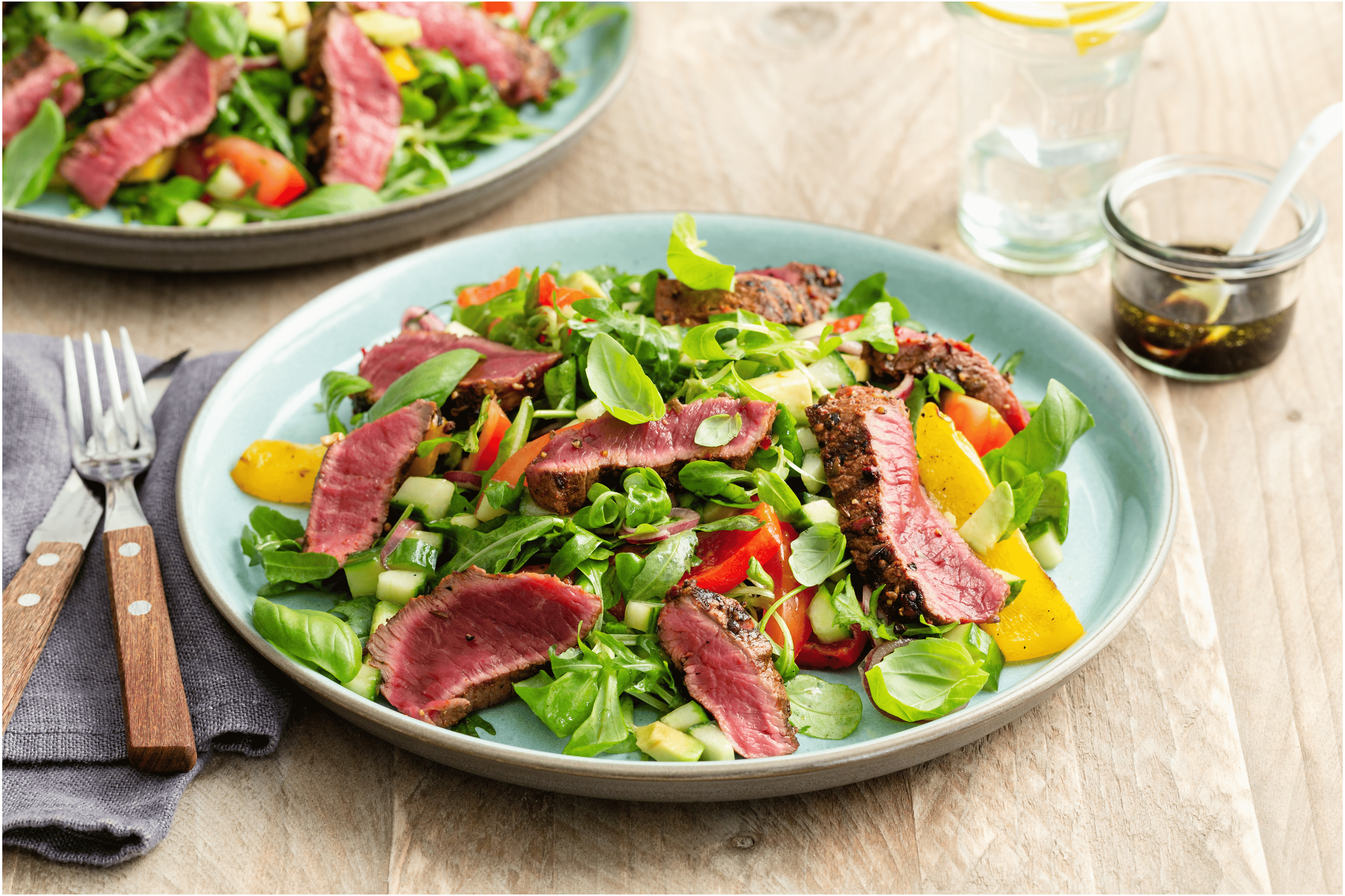 Salade met biefstukreepjes