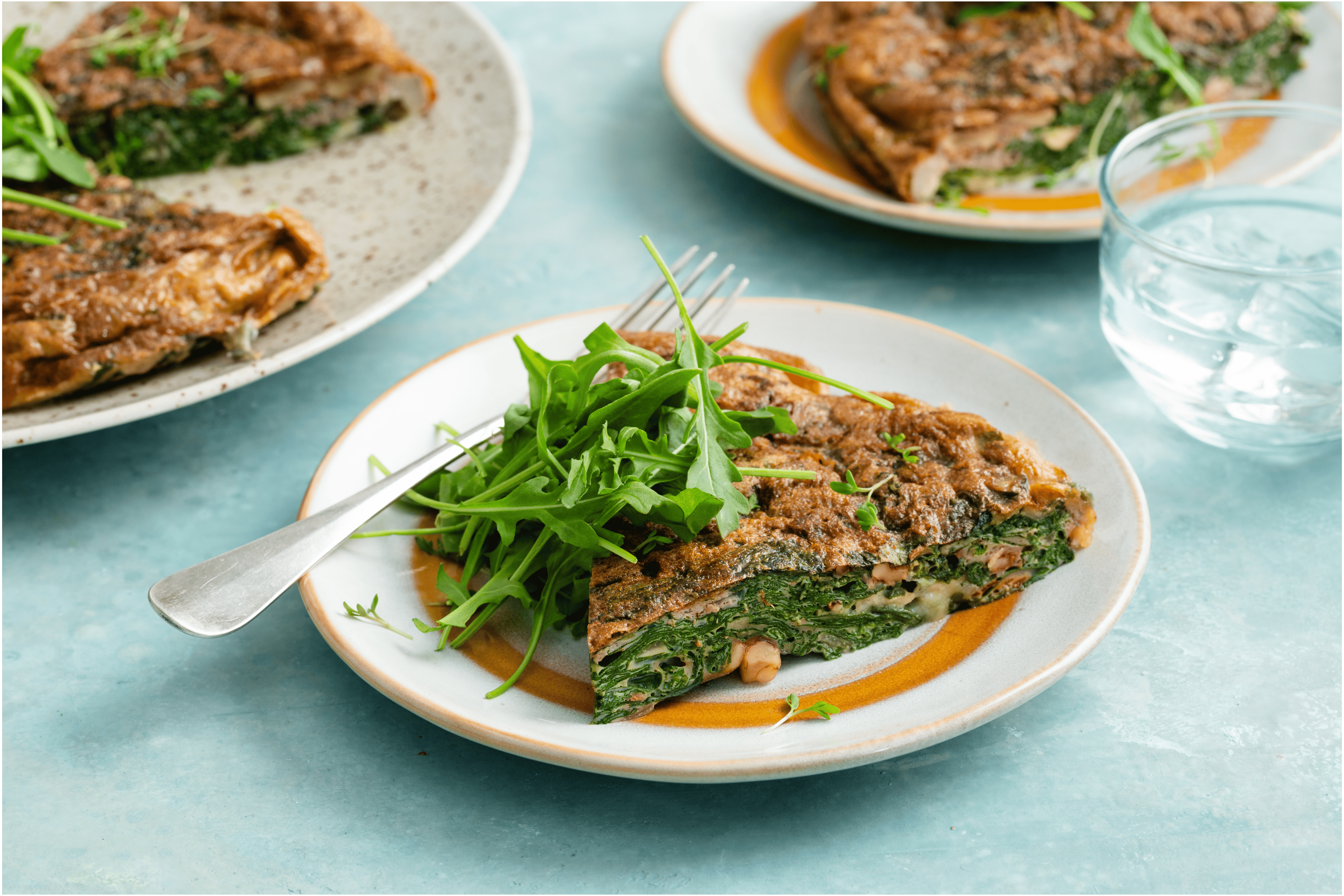 Frittata met spinazie en roquefort