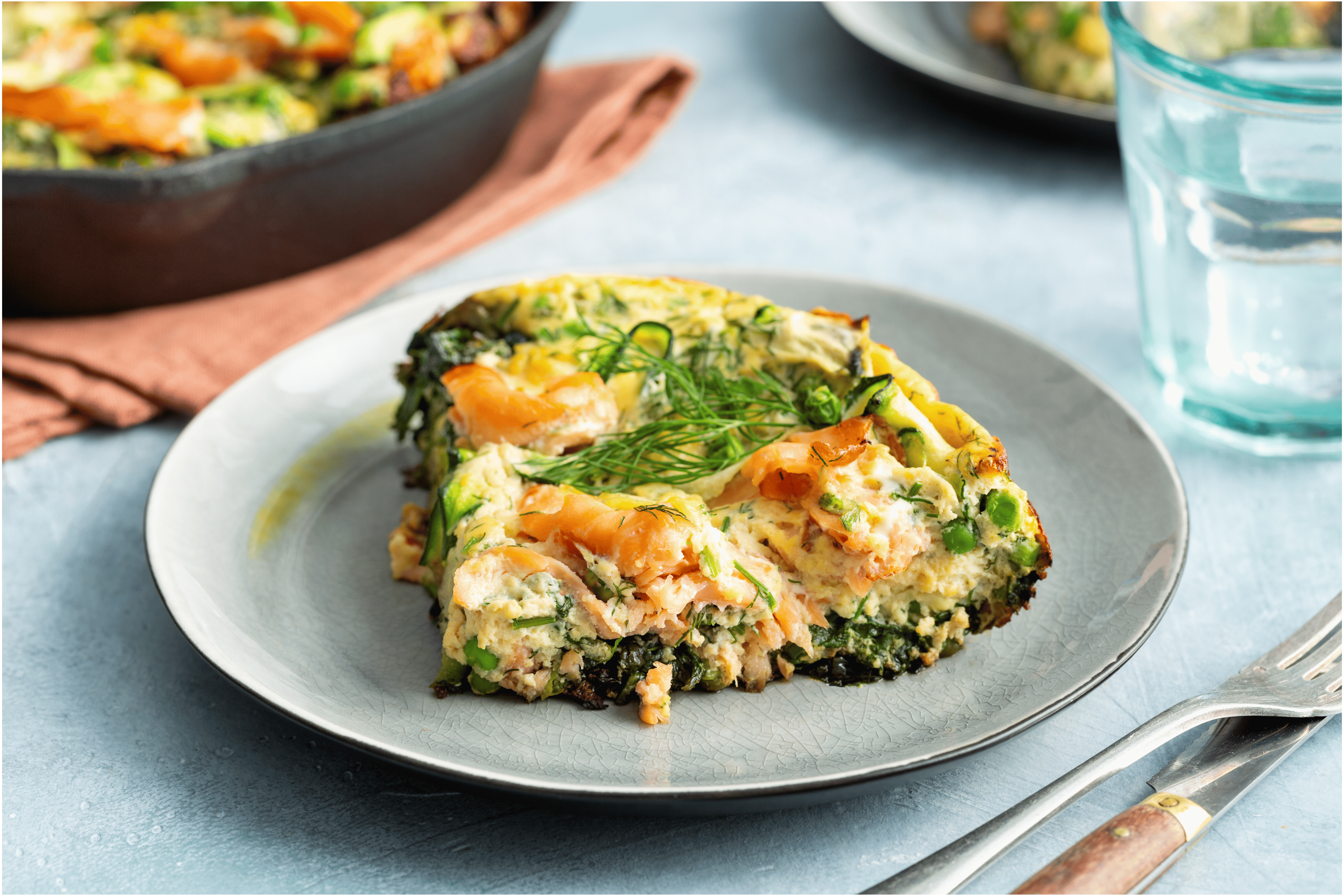 Frittata met gerookte zalm