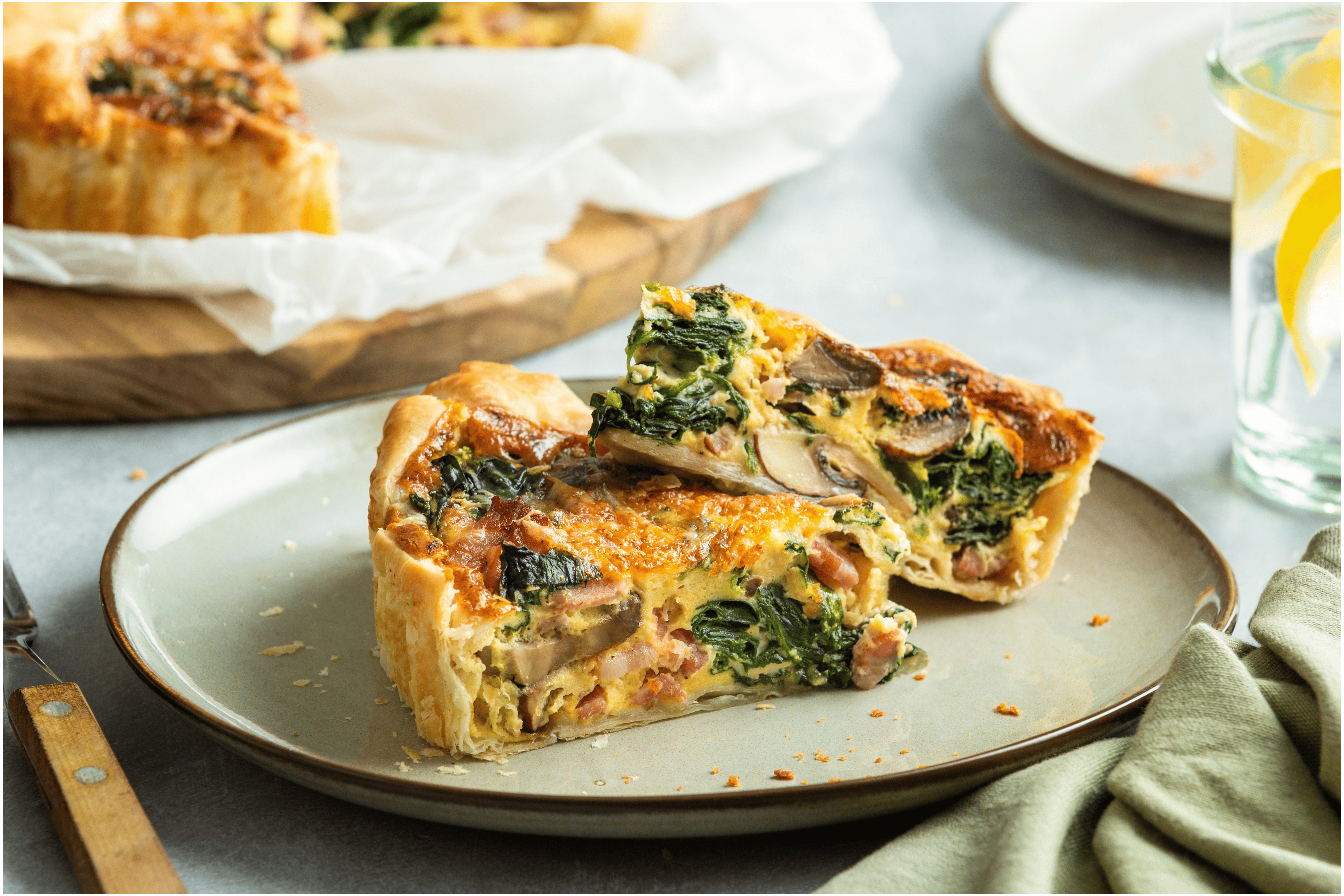 Quiche met spekjes en spinazie
