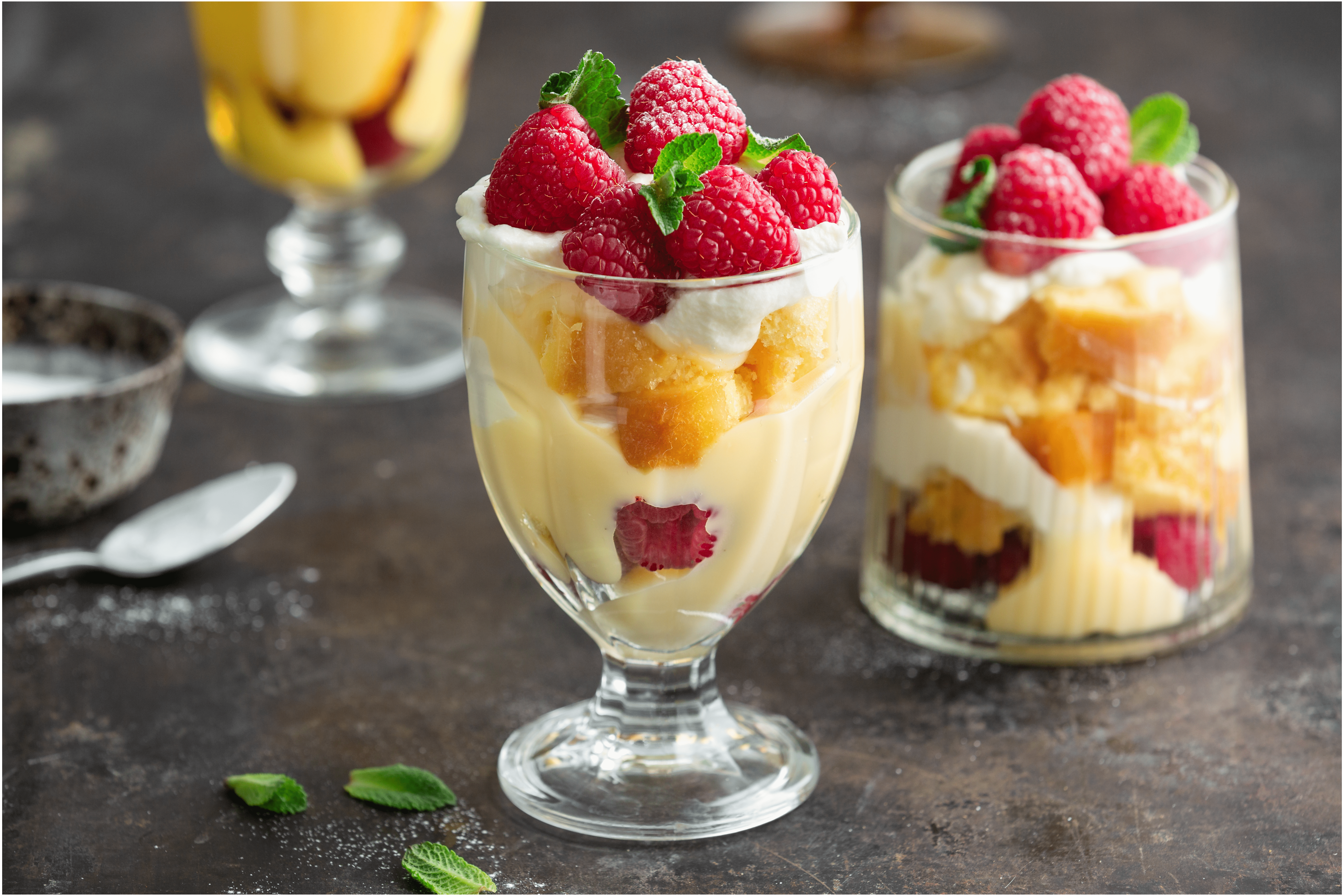 Snelle trifle met frambozen