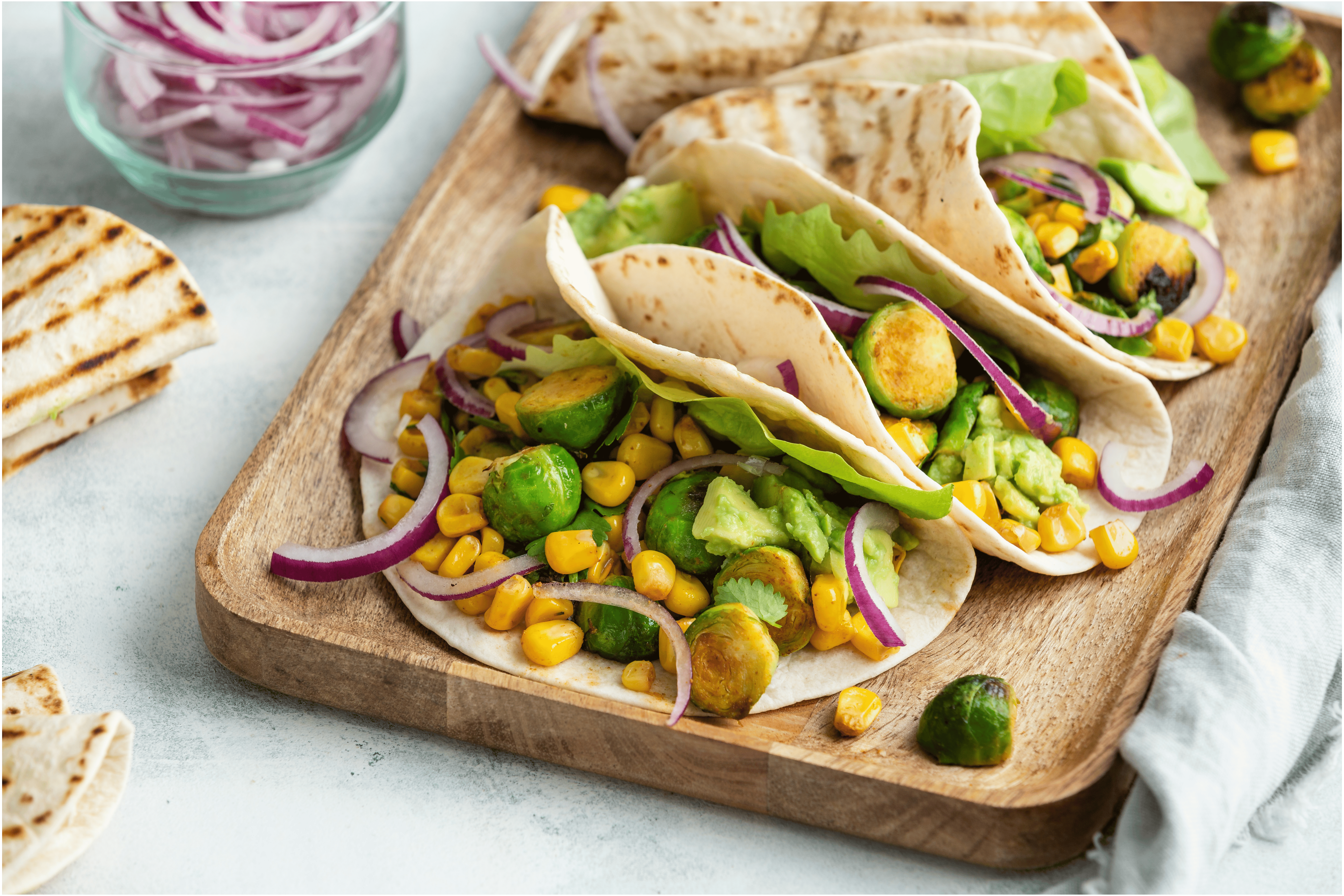 Vegetarische taco's met spruitjes