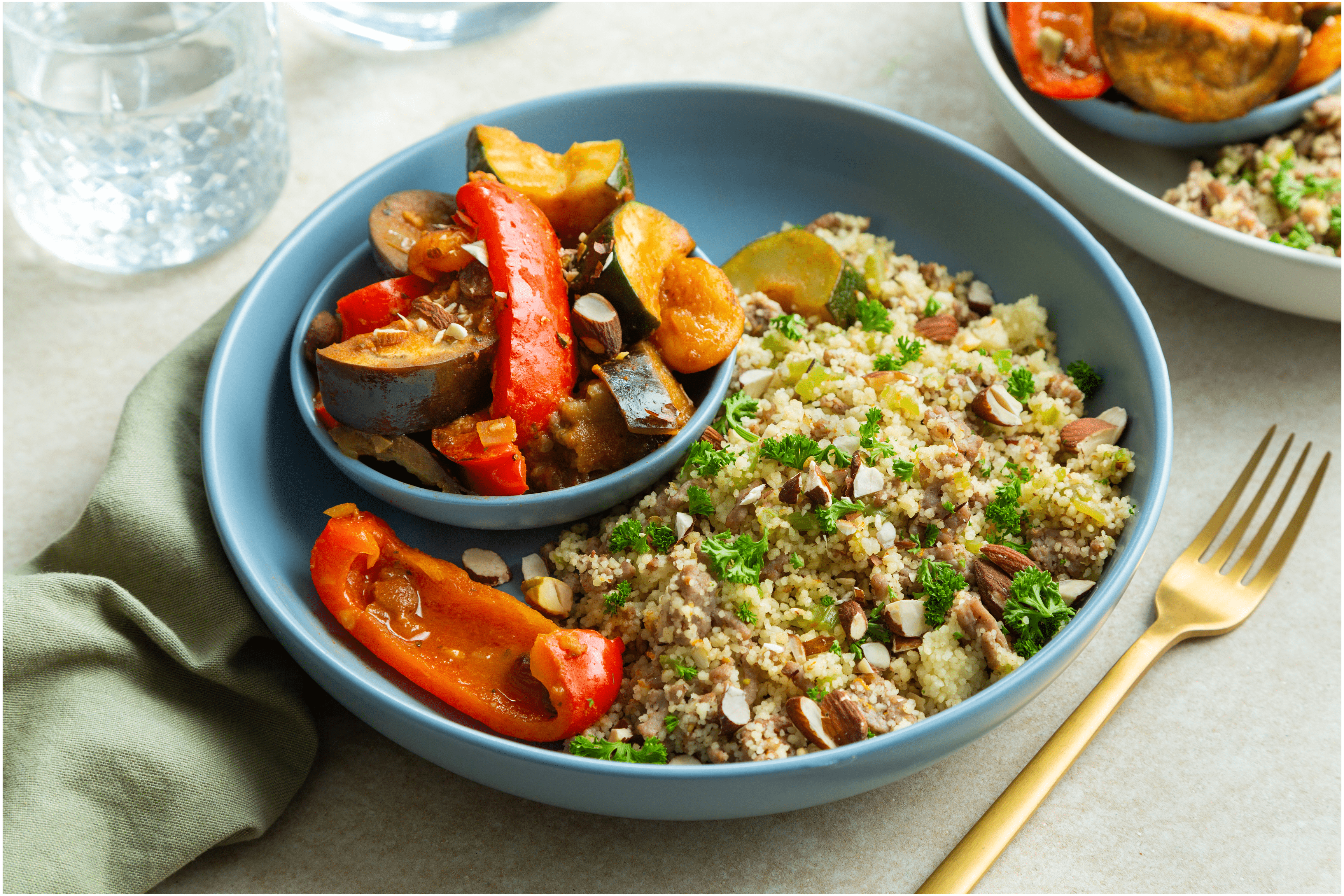 Couscous met kruidig gehakt