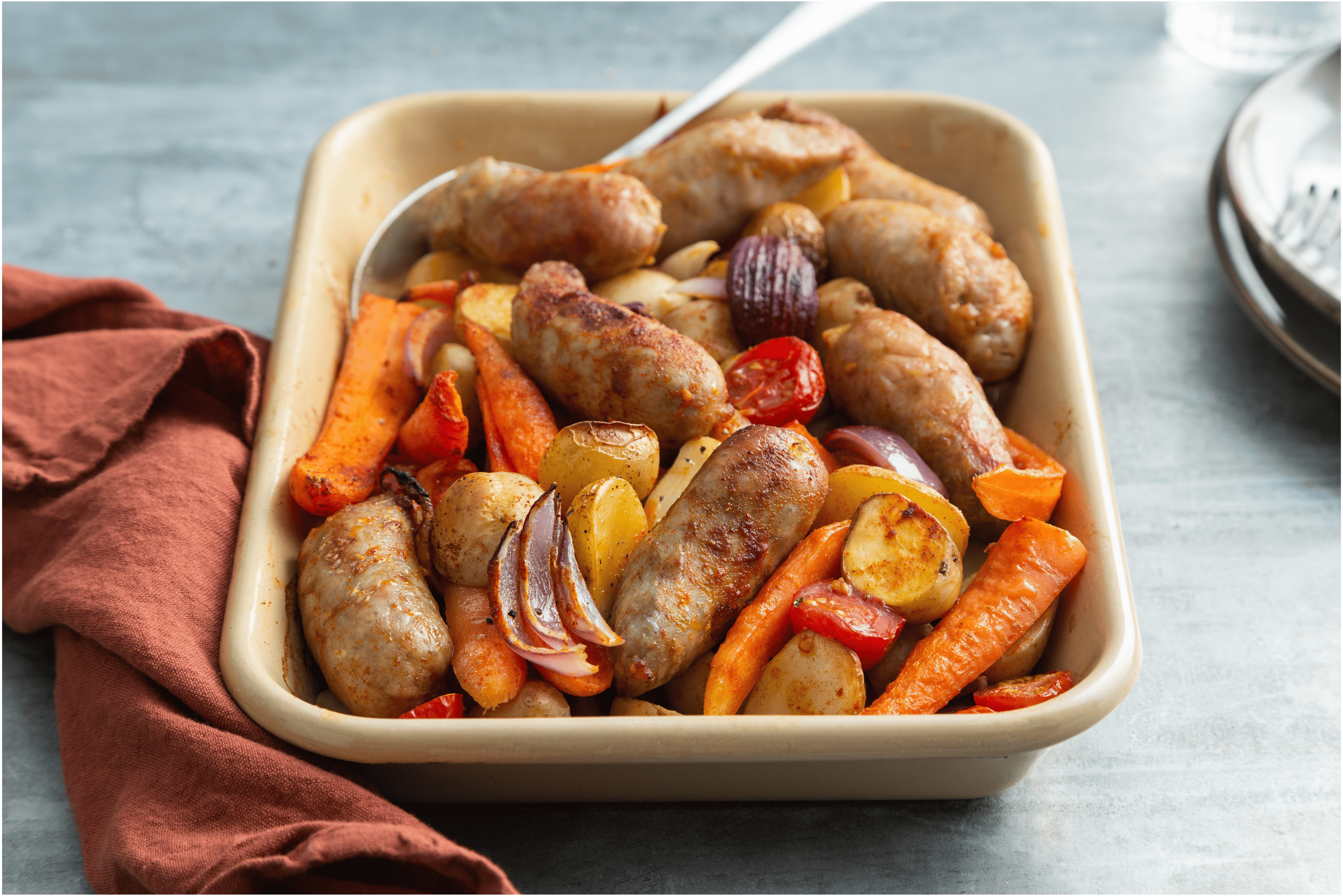 Ovenschotel met saucijzen
