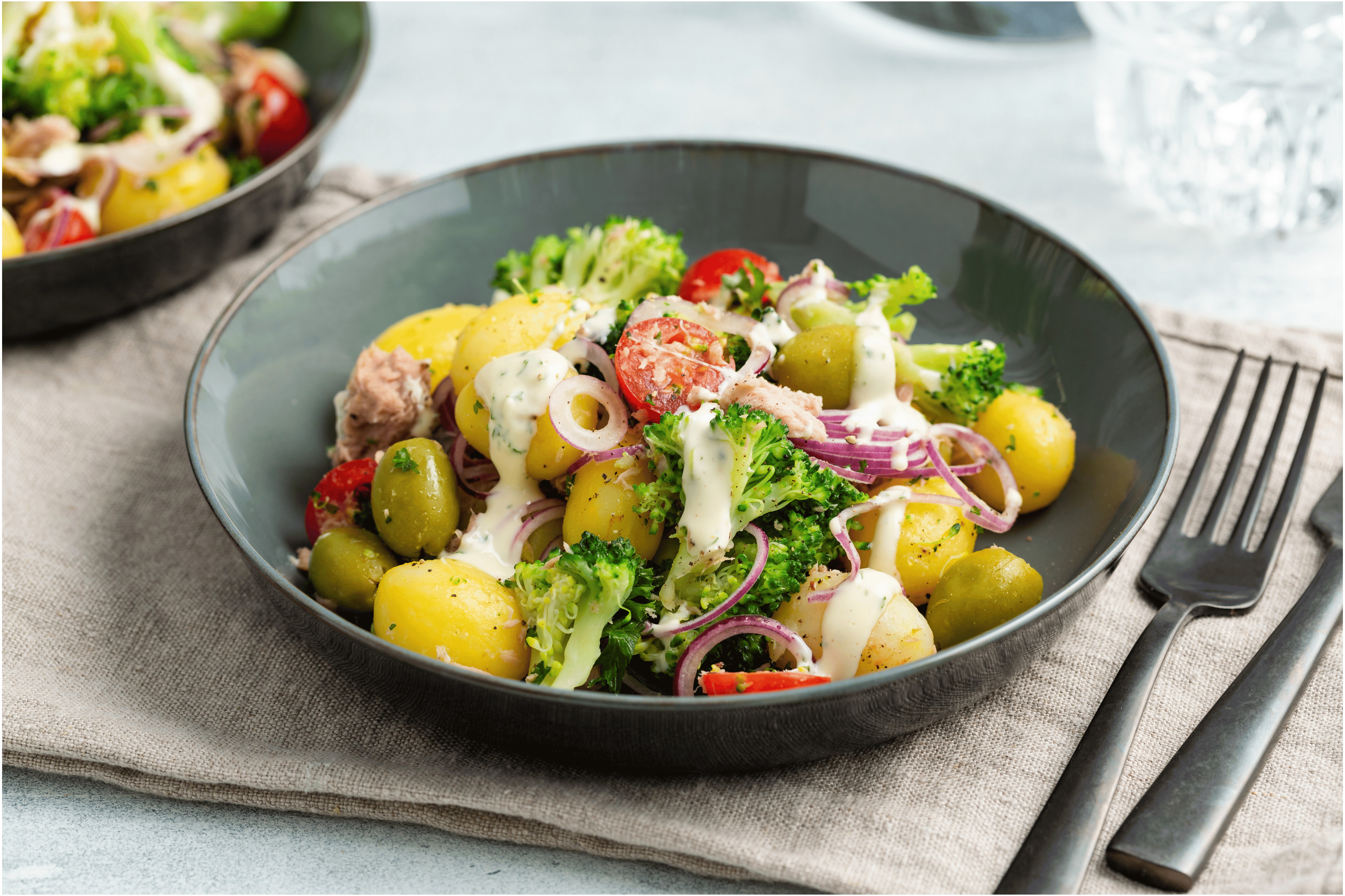 Tonijnsalade met krieltjes en broccoli