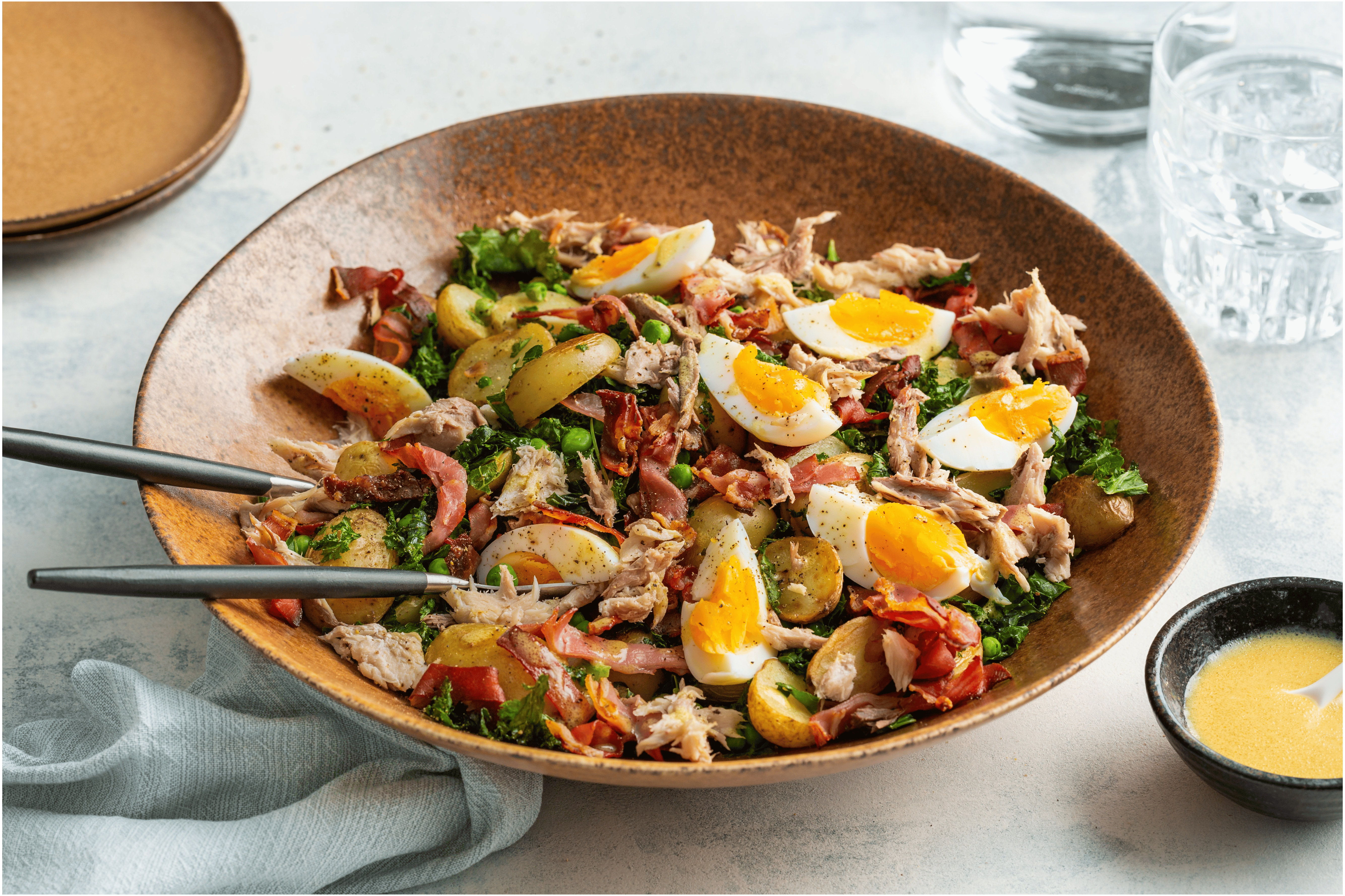 Warme aardappelsalade met makreel