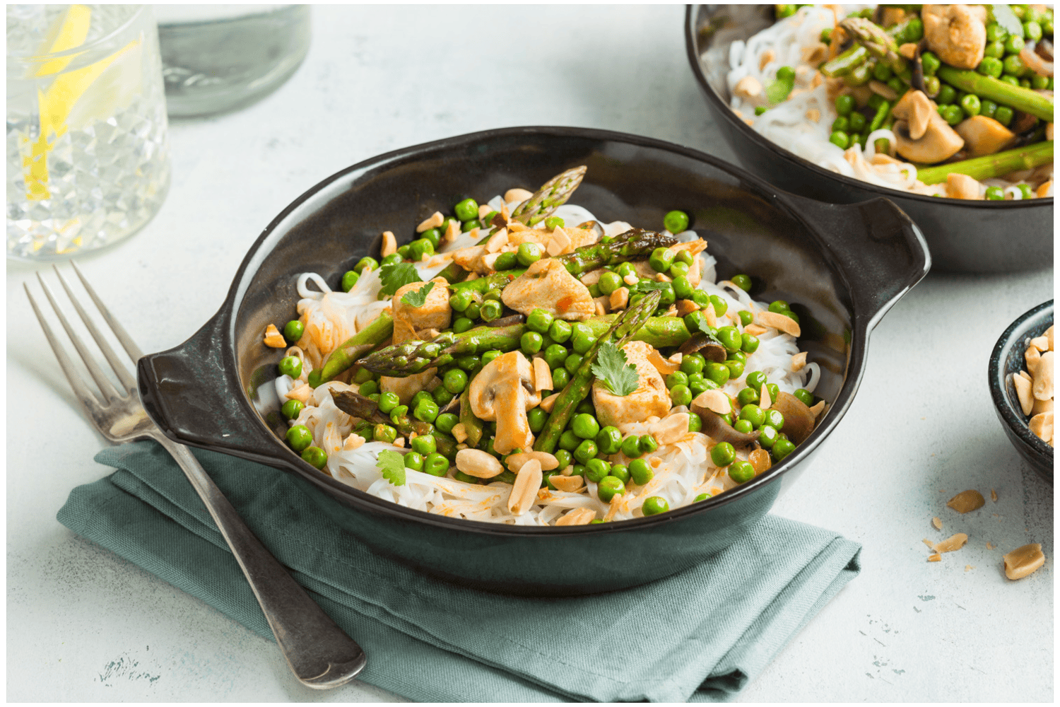 Rode curry met asperges en kip
