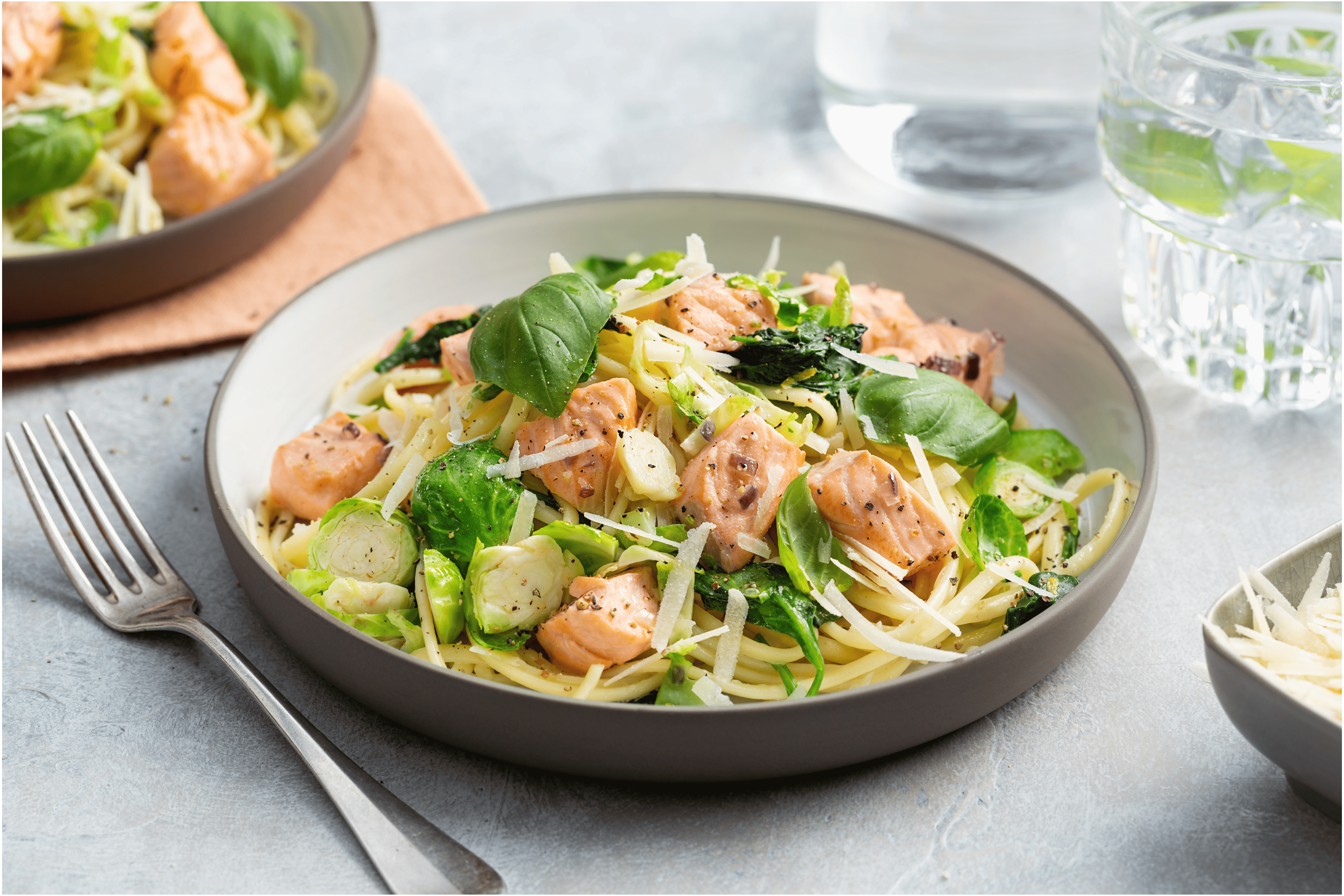 Romige pasta met zalm