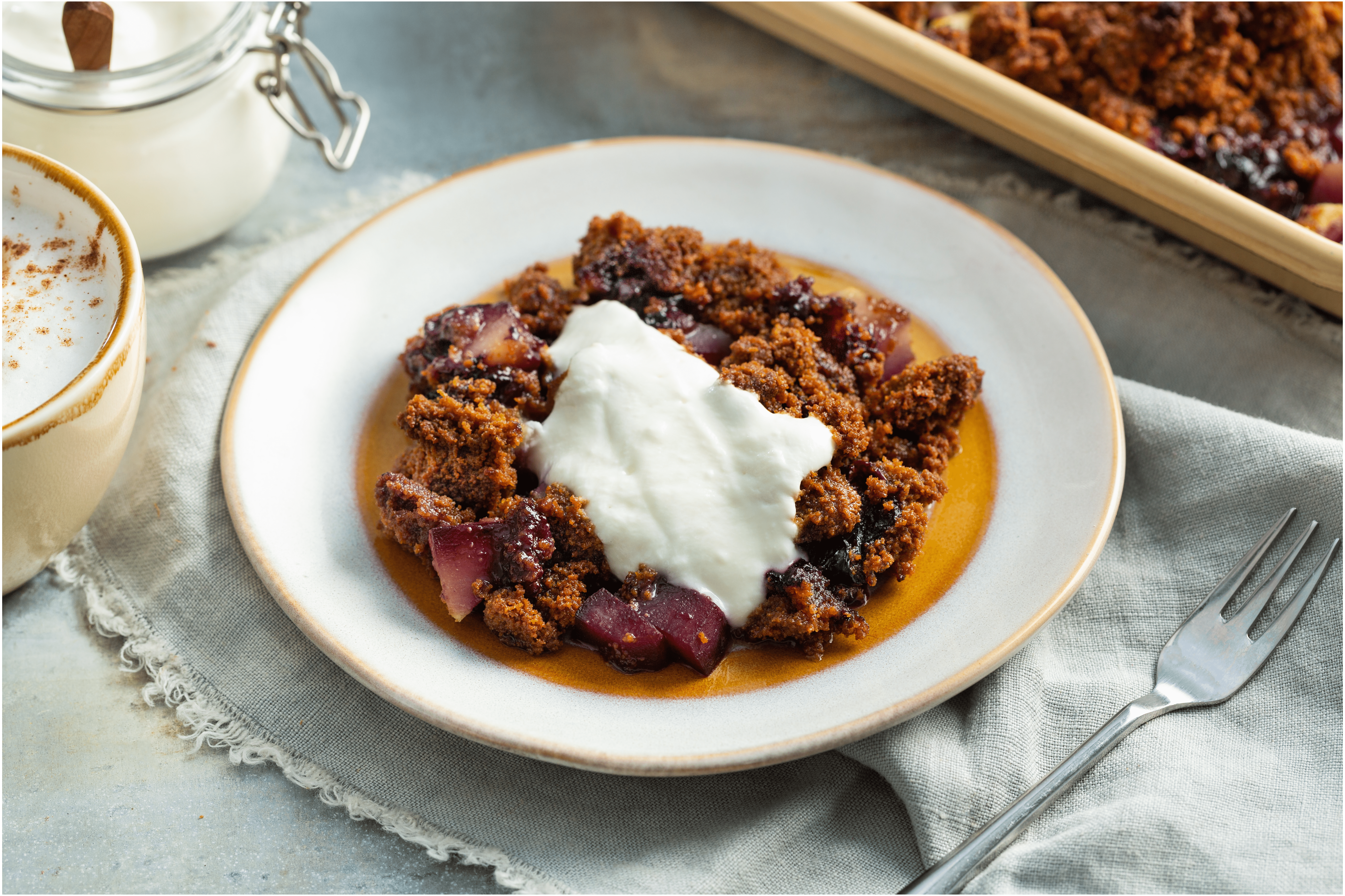 Perencrumble met blauwe bessen