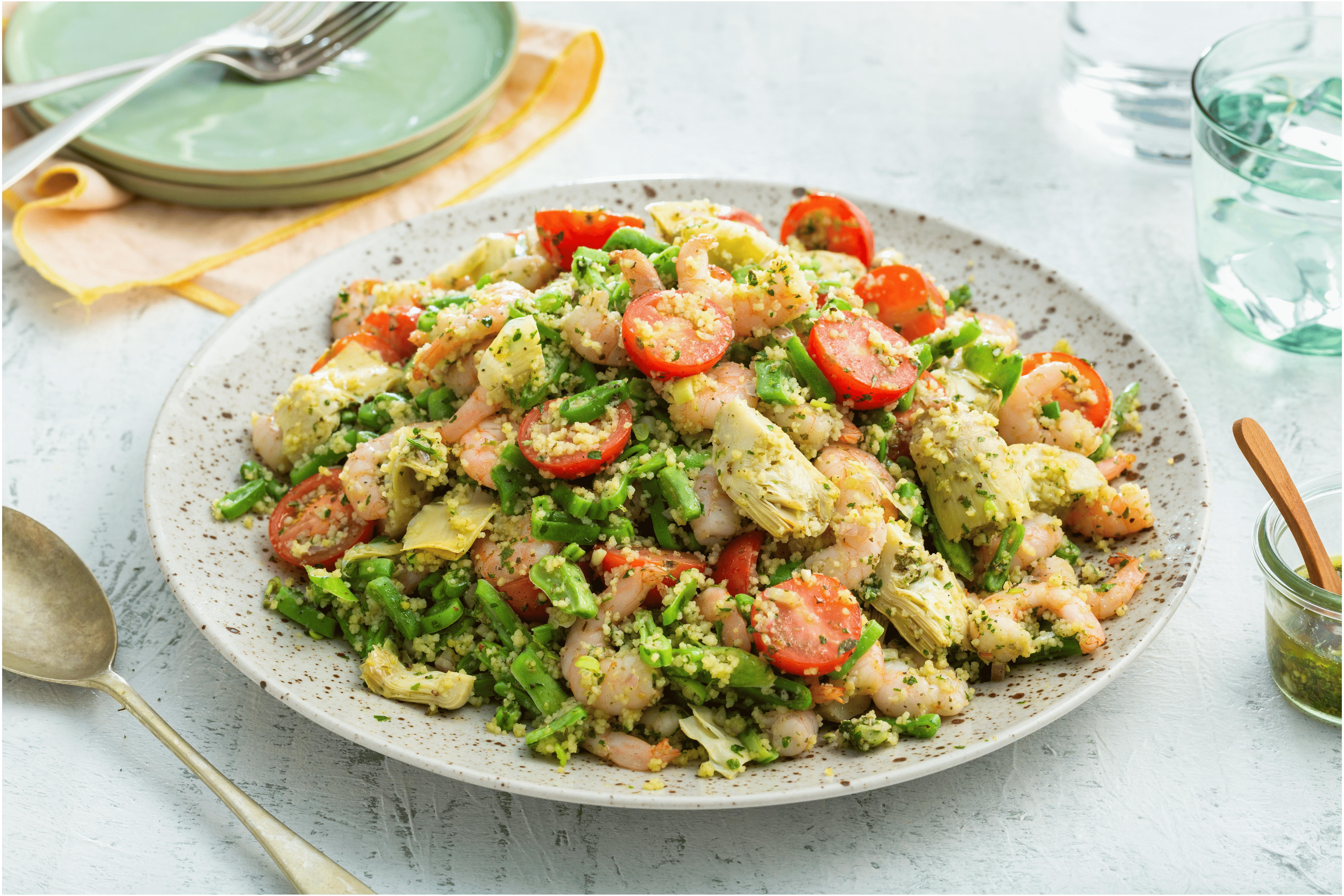 Couscous met Chimichurri garnalen