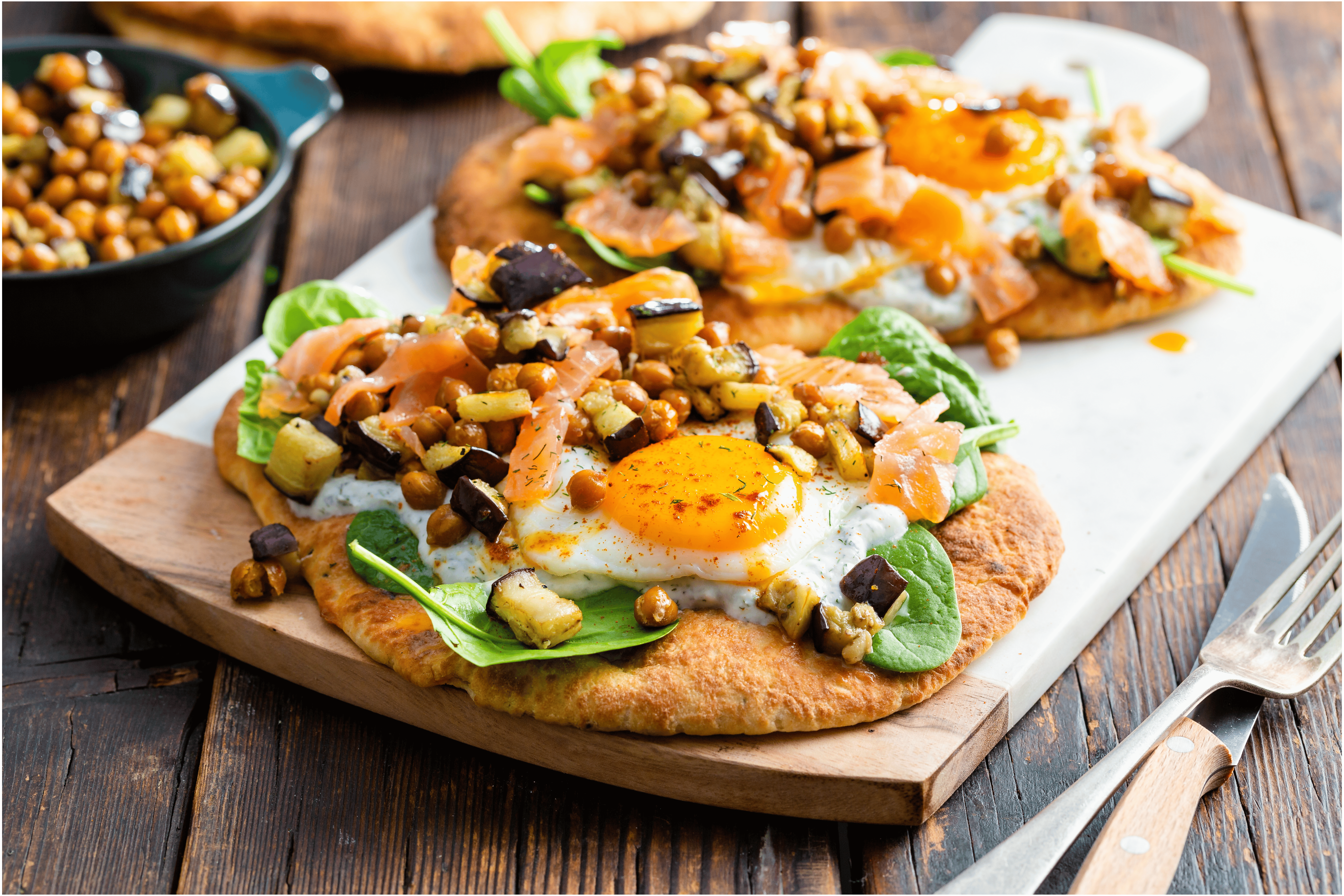 Turkse eieren met gerookte zalm
