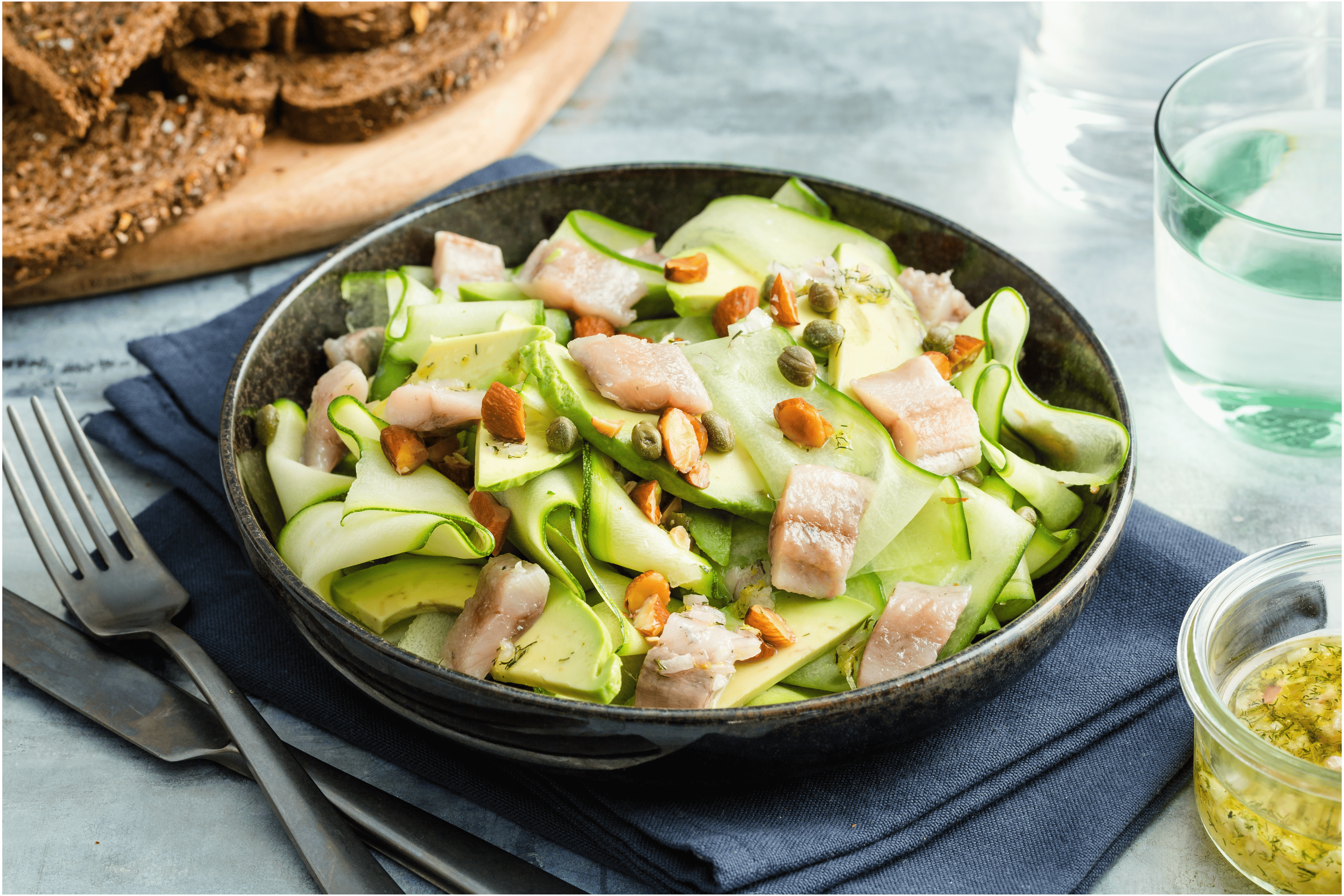 Haring salade met een dille vinaigrette