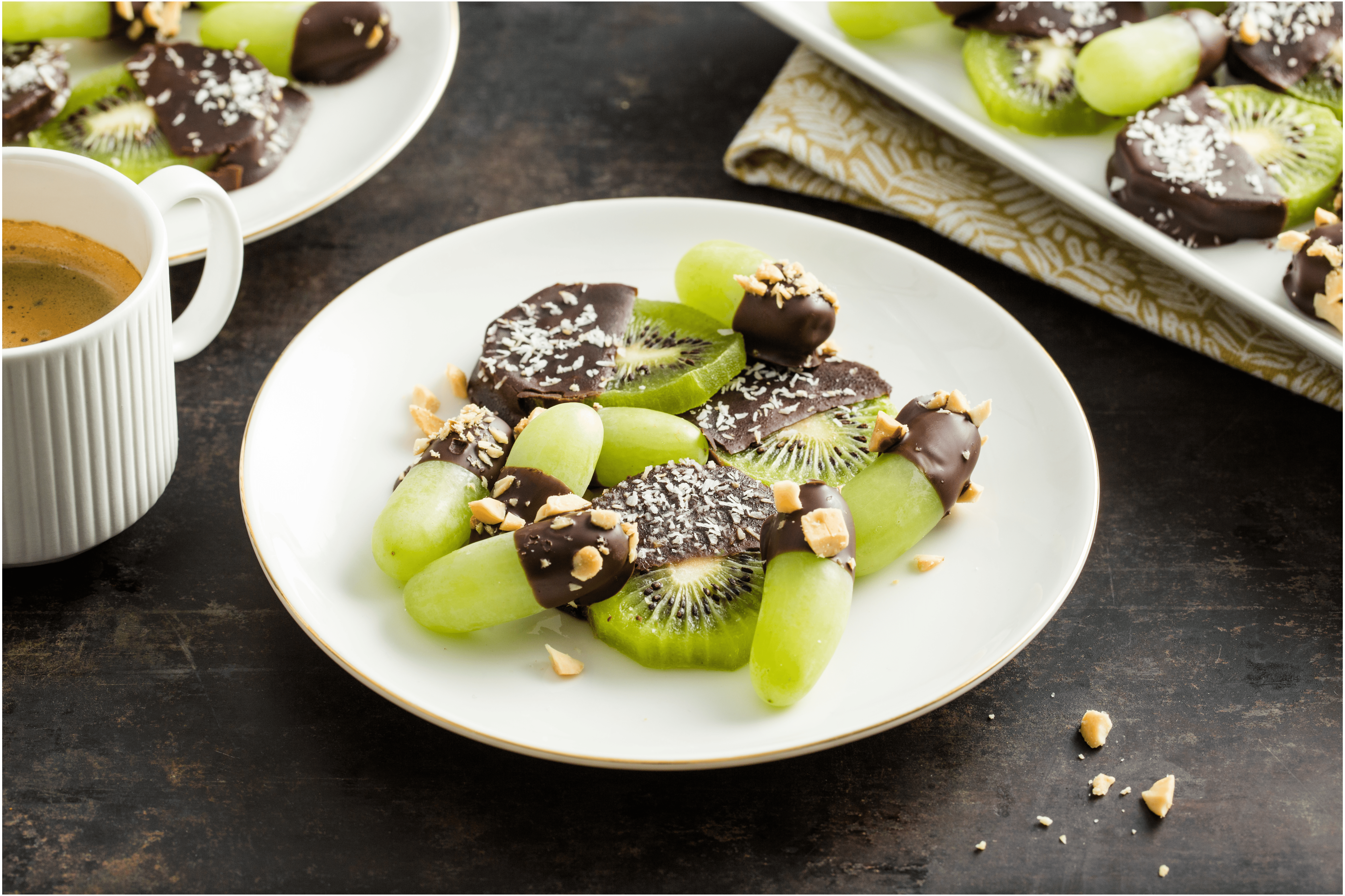 Kiwi en druiven bonbons
