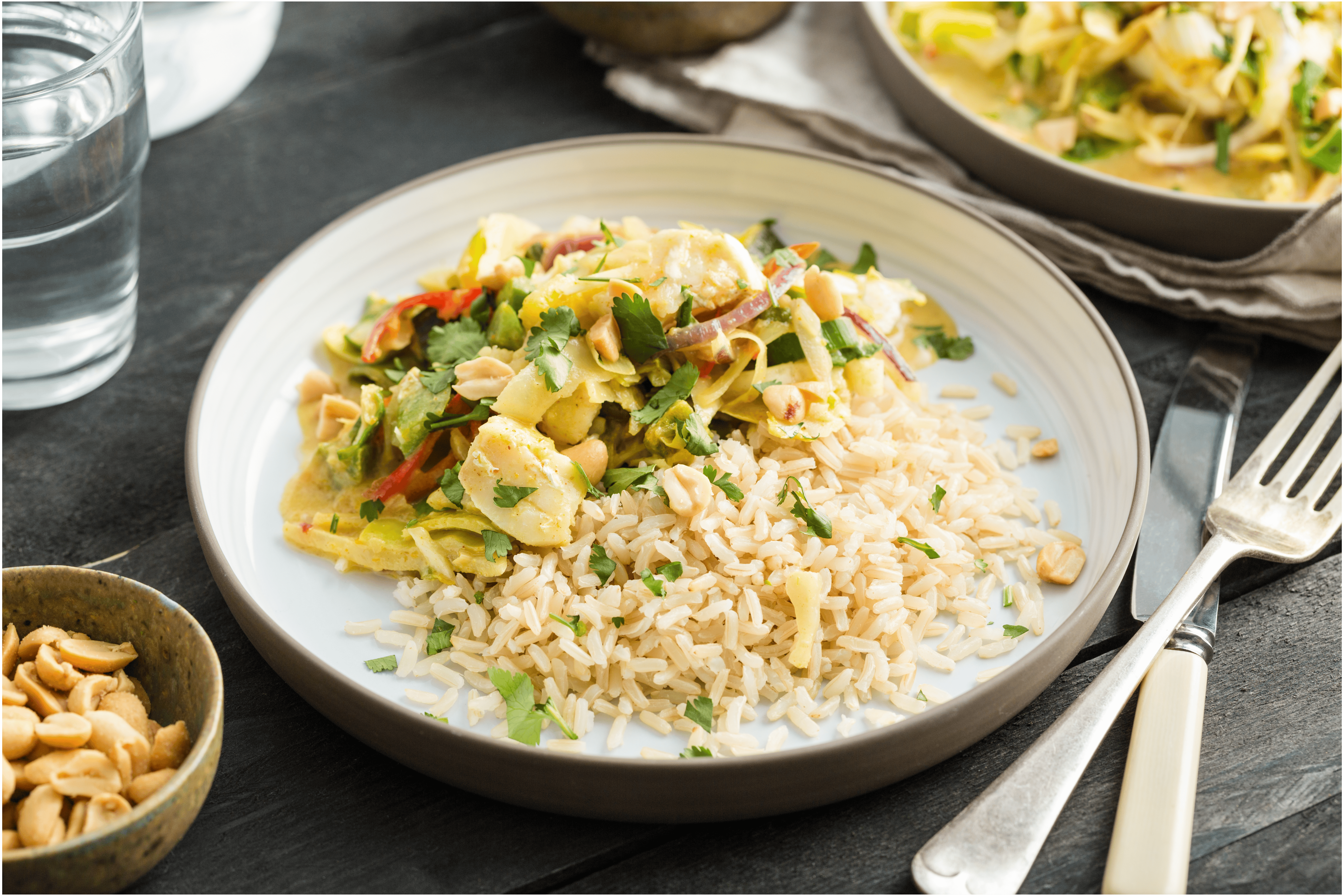 Thaise viscurry met rijst