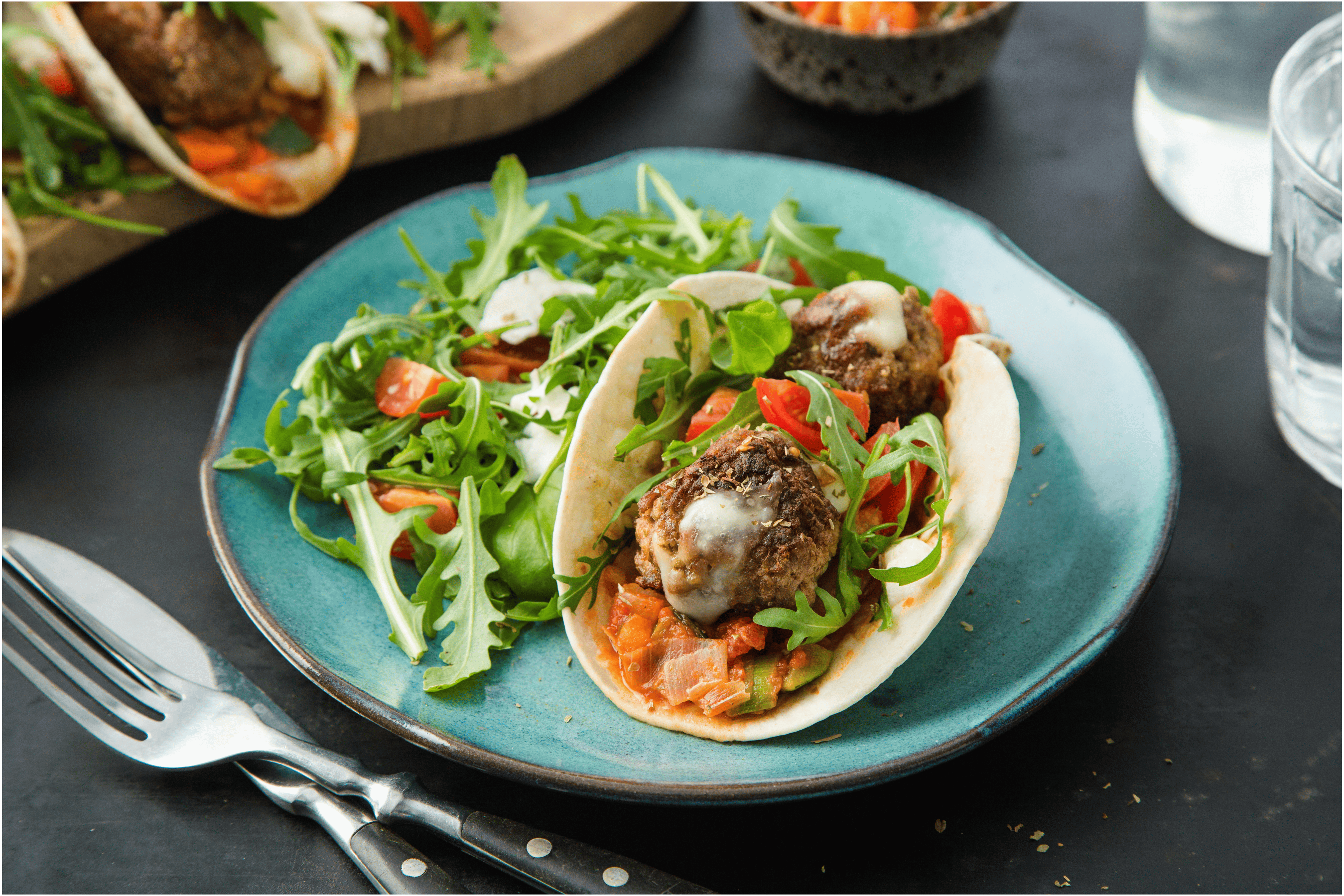 Caprese taco’s met Italiaanse gehaktballetjes