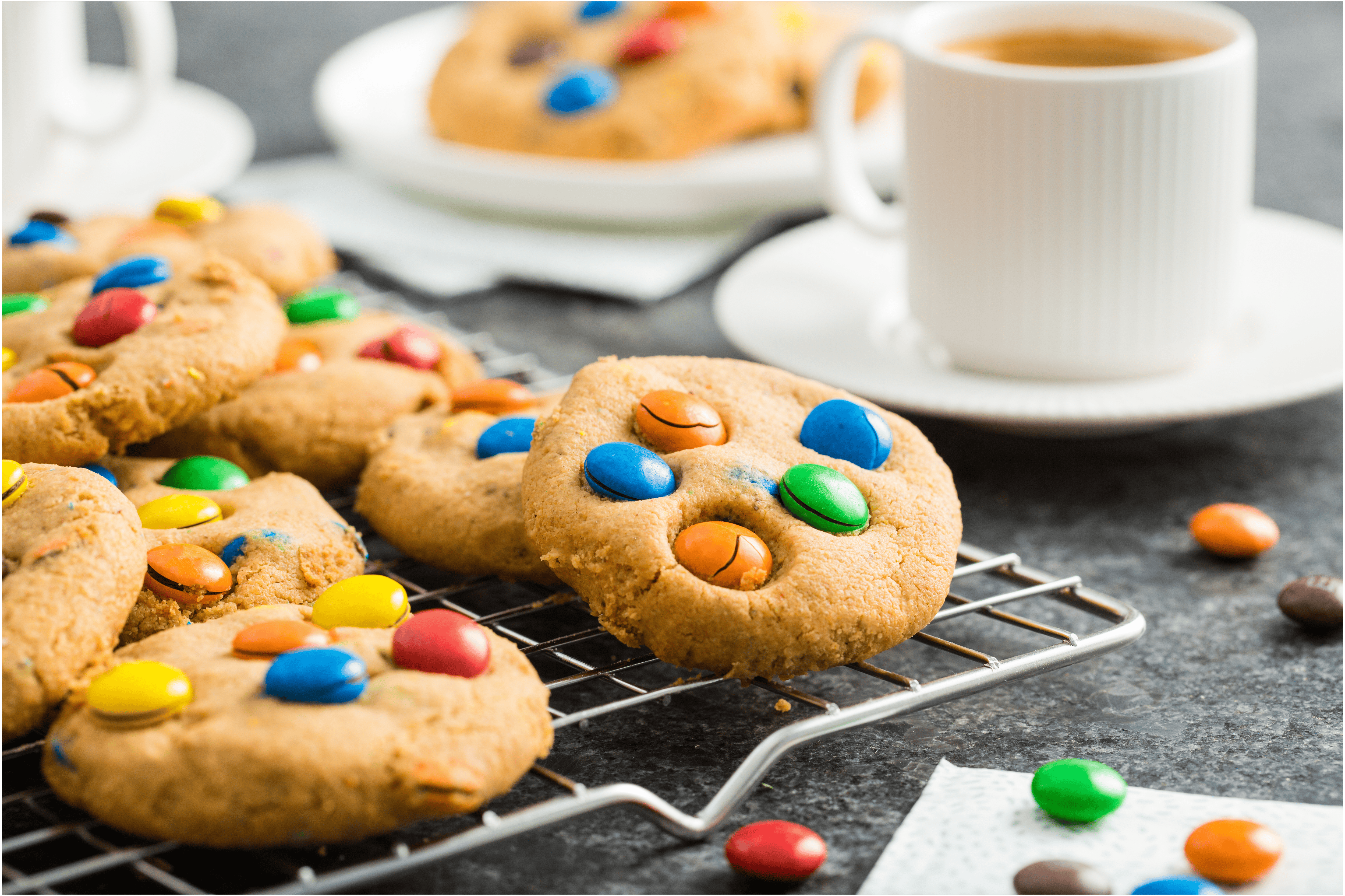 Pindakaaskoekjes met M&M’s