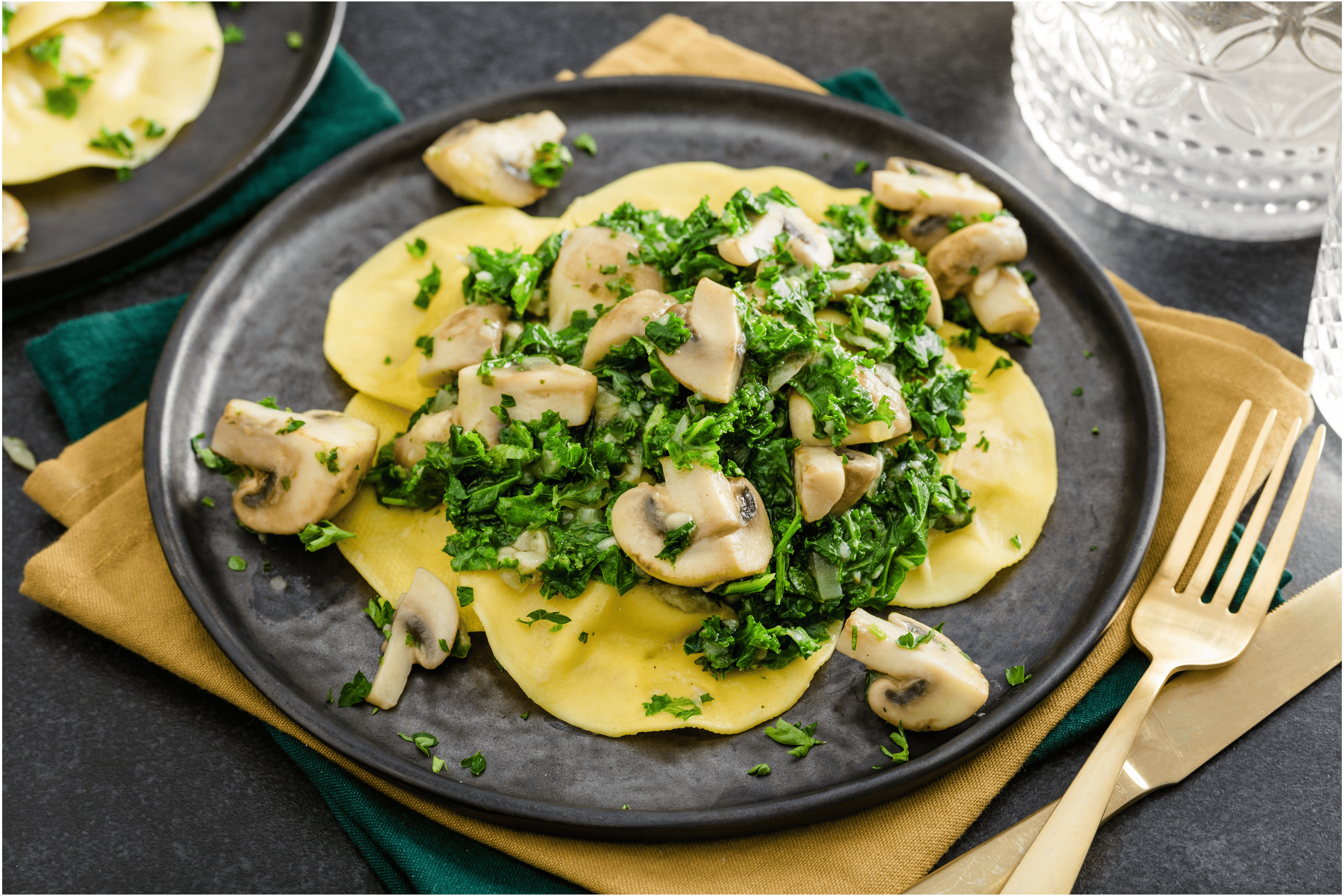 Romige pasta met paddenstoelen