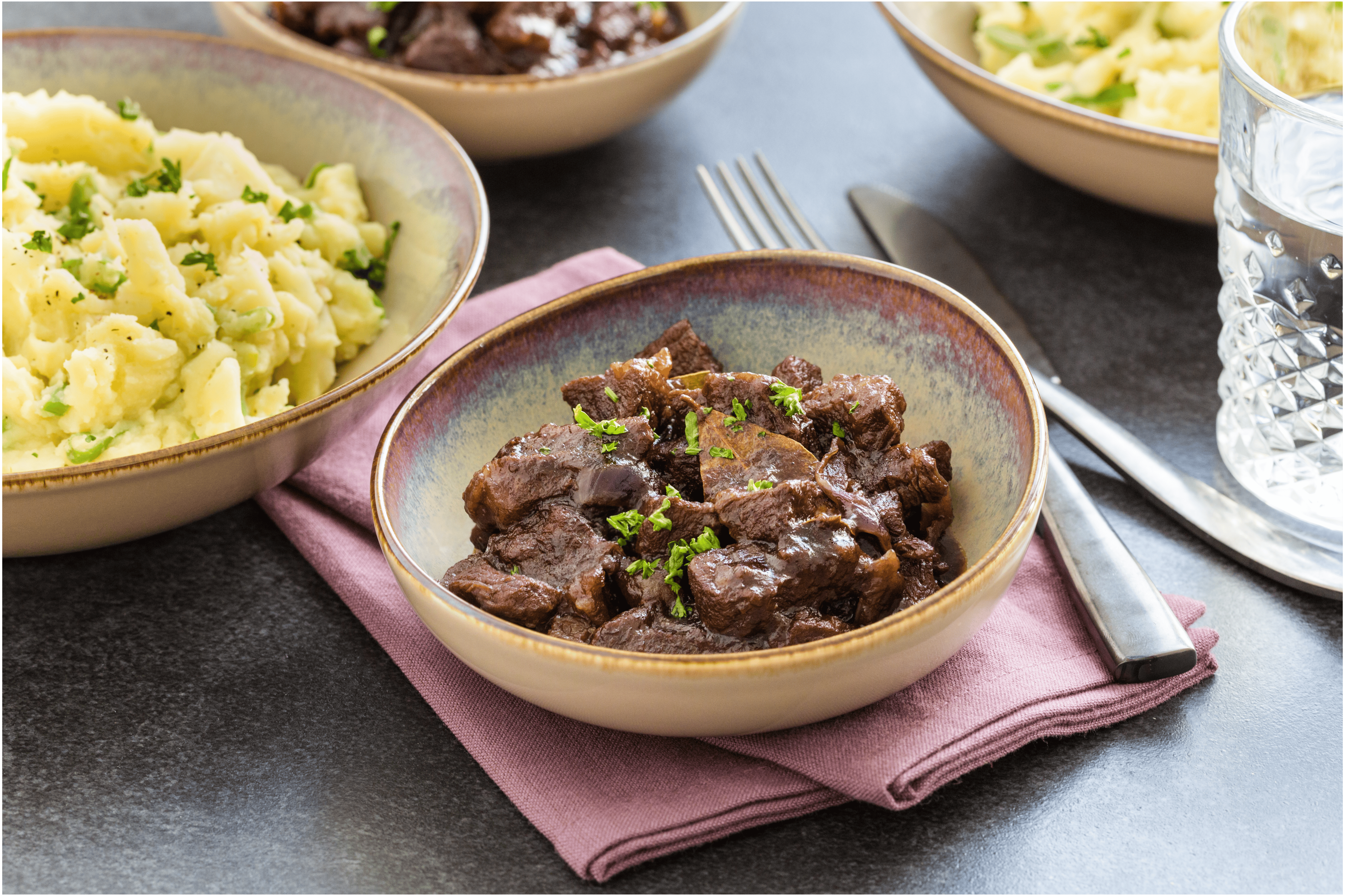 Herfst stamppot met snijbonen en stoofvlees