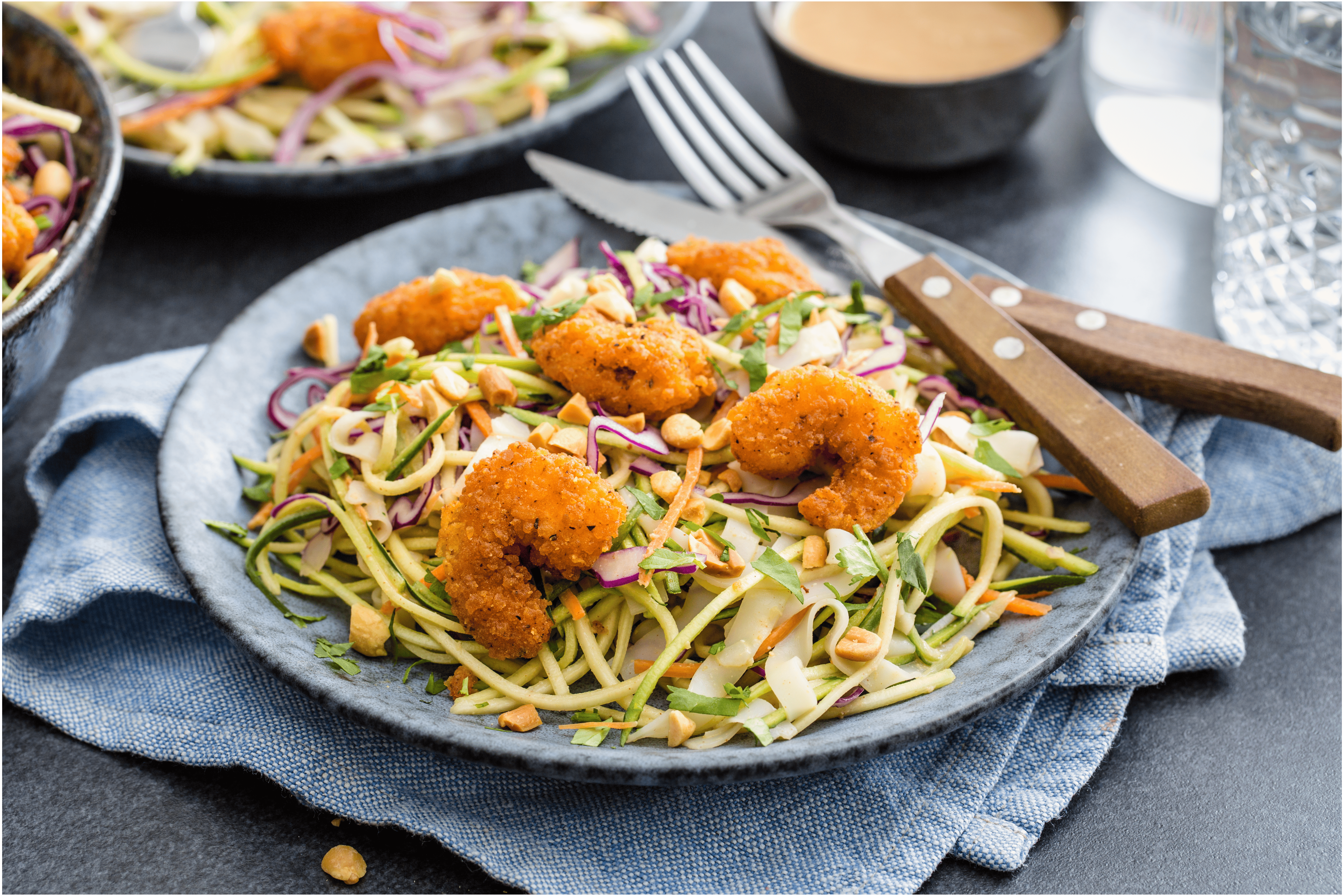 Pad Thai met garnalen popcorn