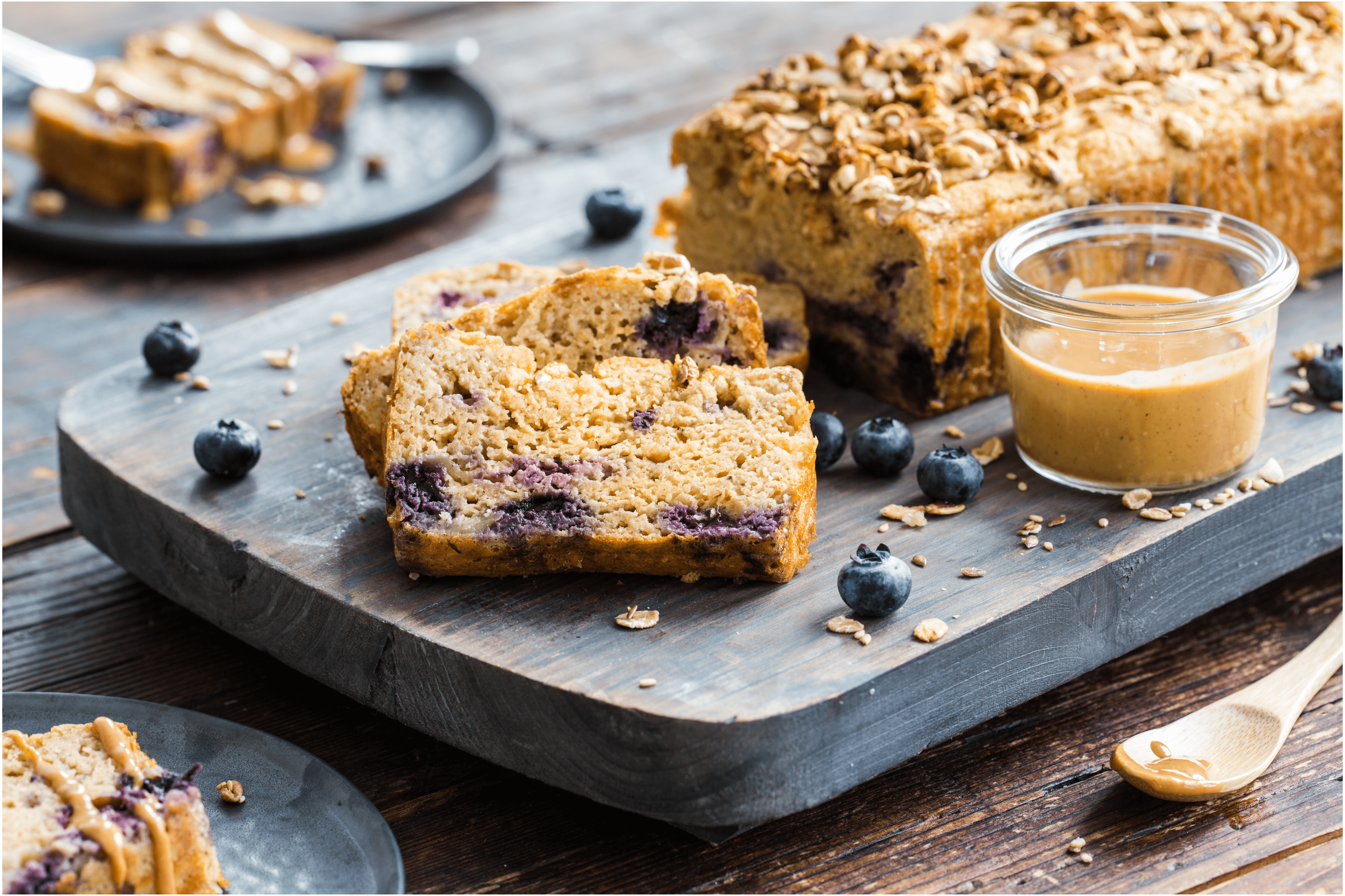 Bananen-kwarkbrood met blauwe bessen