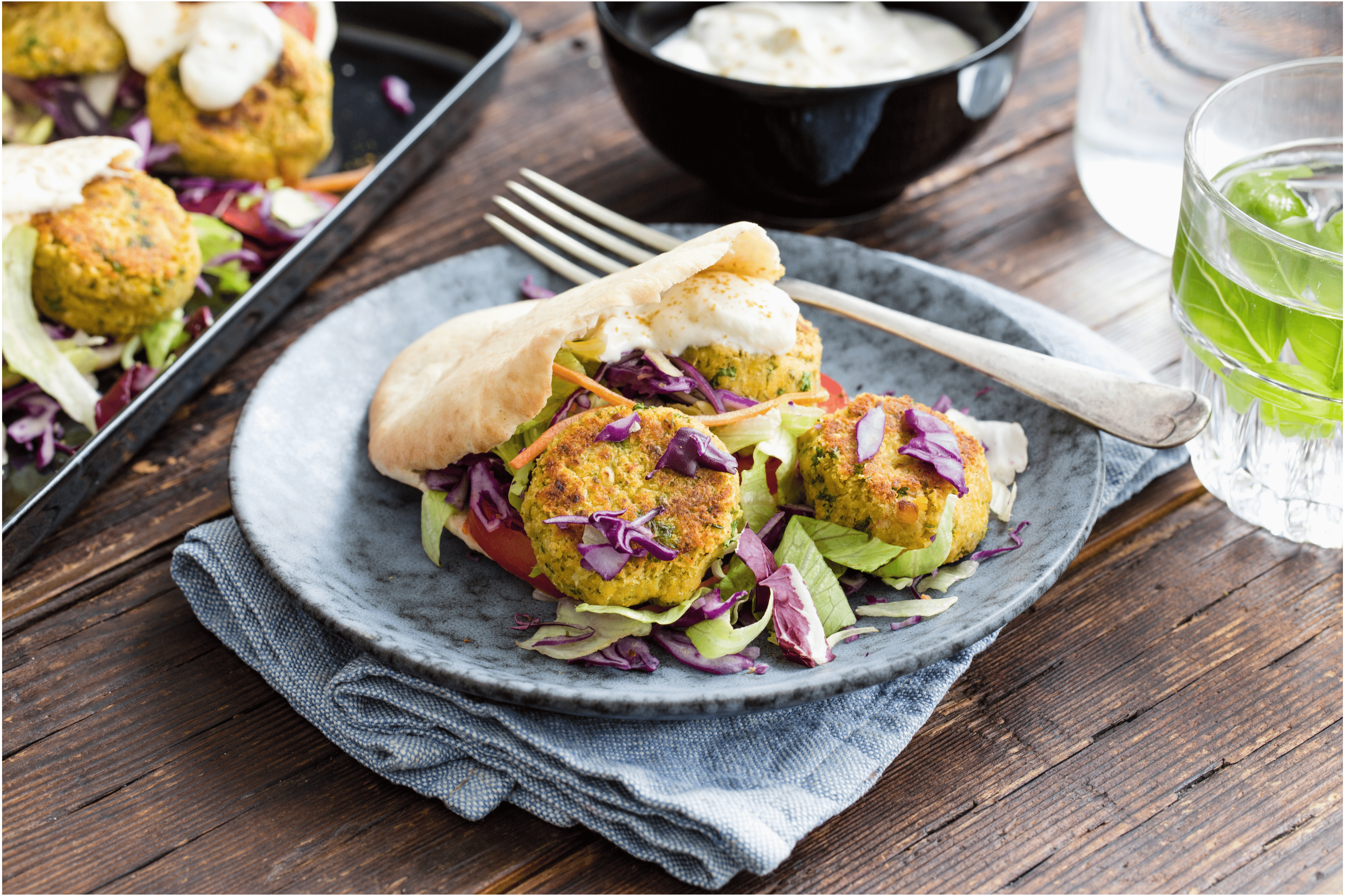 Frisse falafel pita
