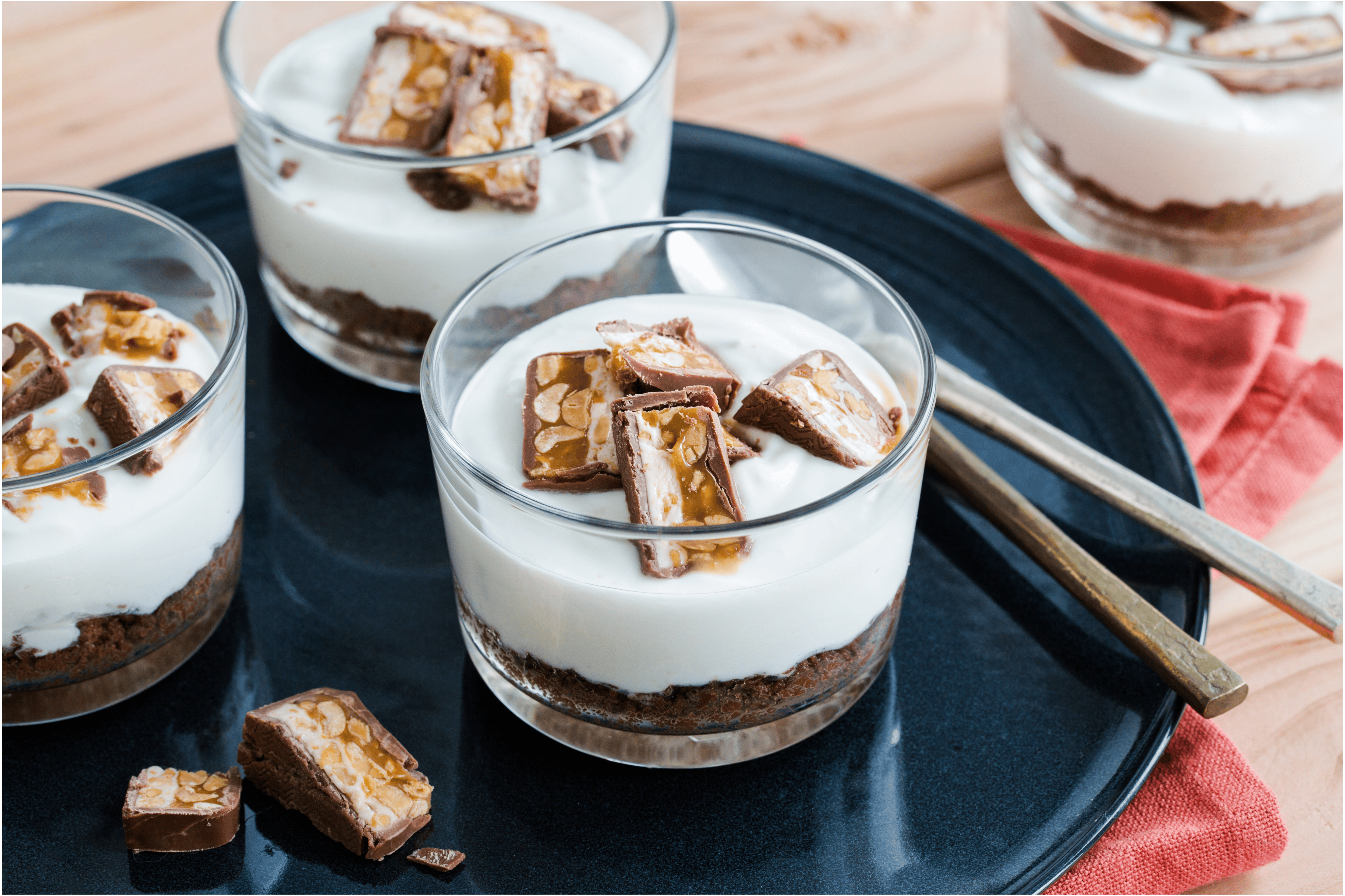 Mini Snickers kwarktaartjes