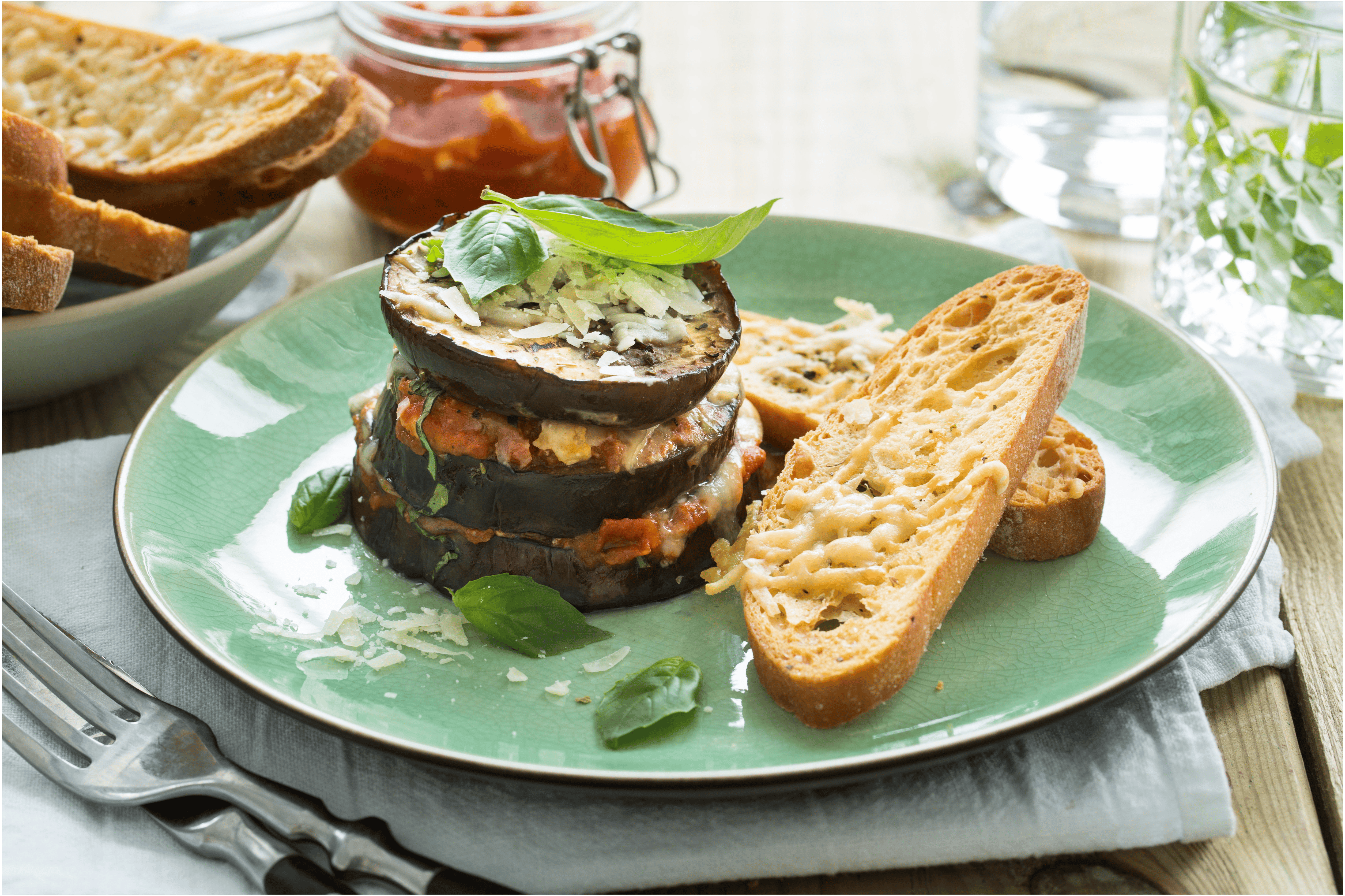Aubergine parmigiana torentjes