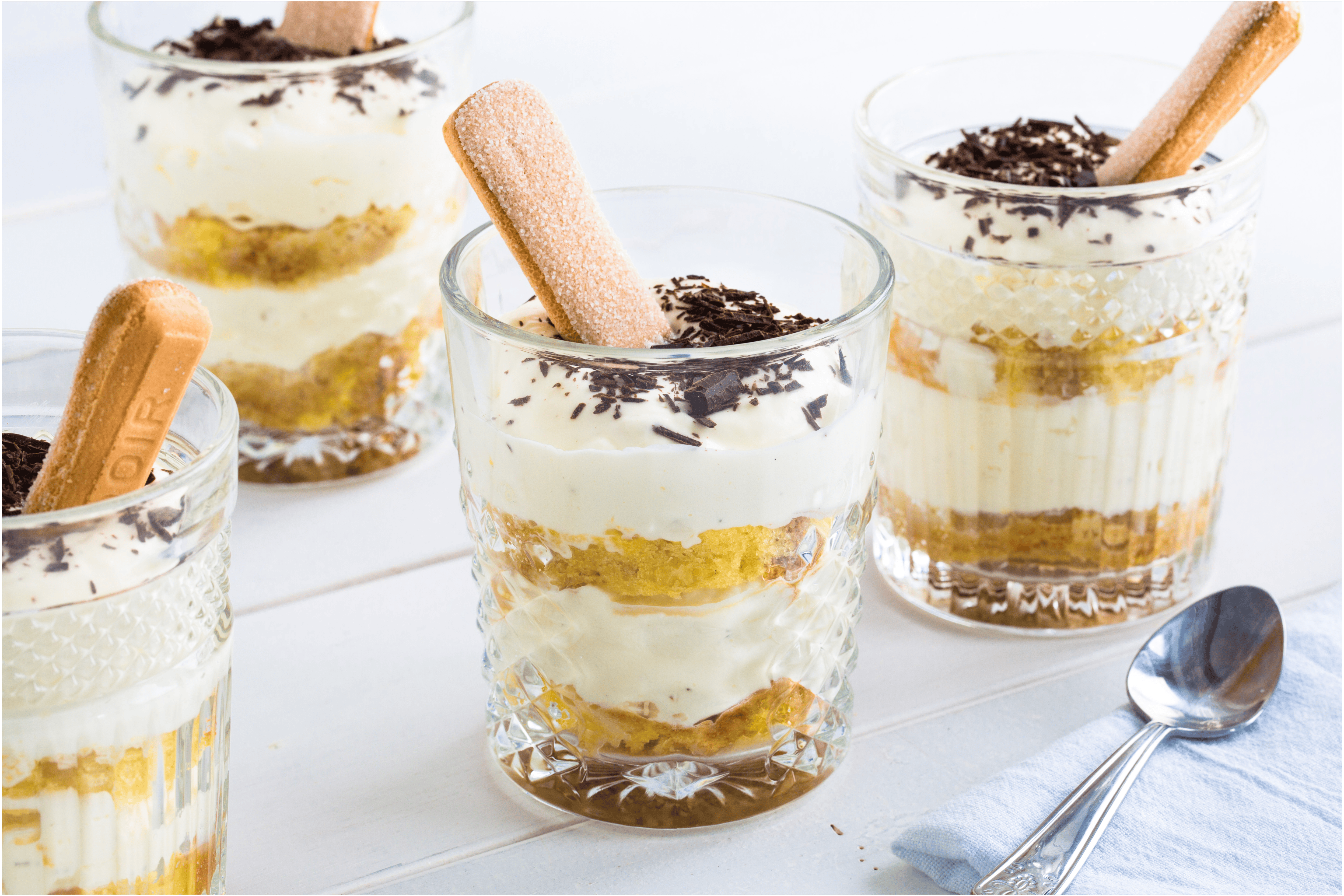 Snelle tiramisu toetjes