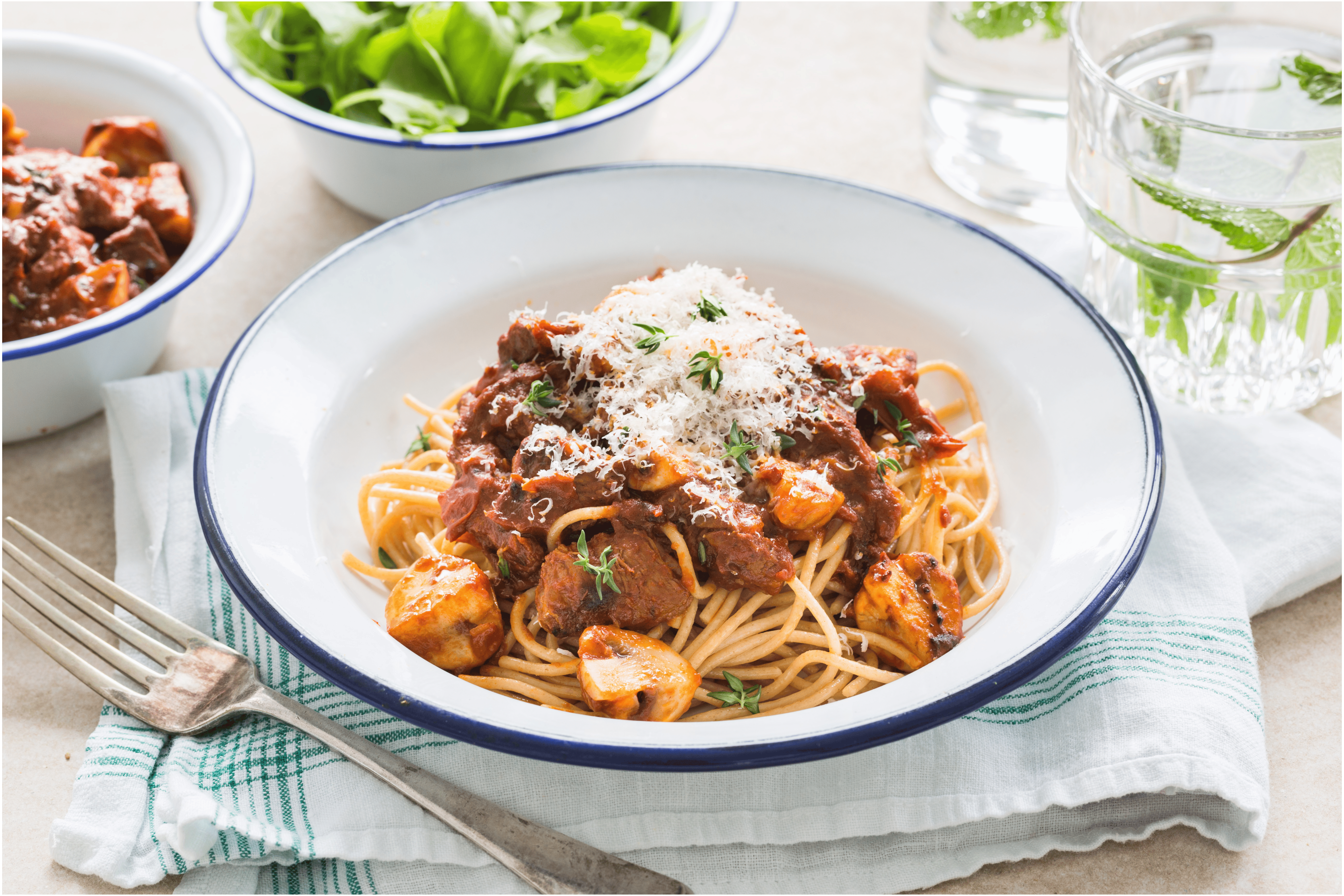 Spaghetti ragù met champignons