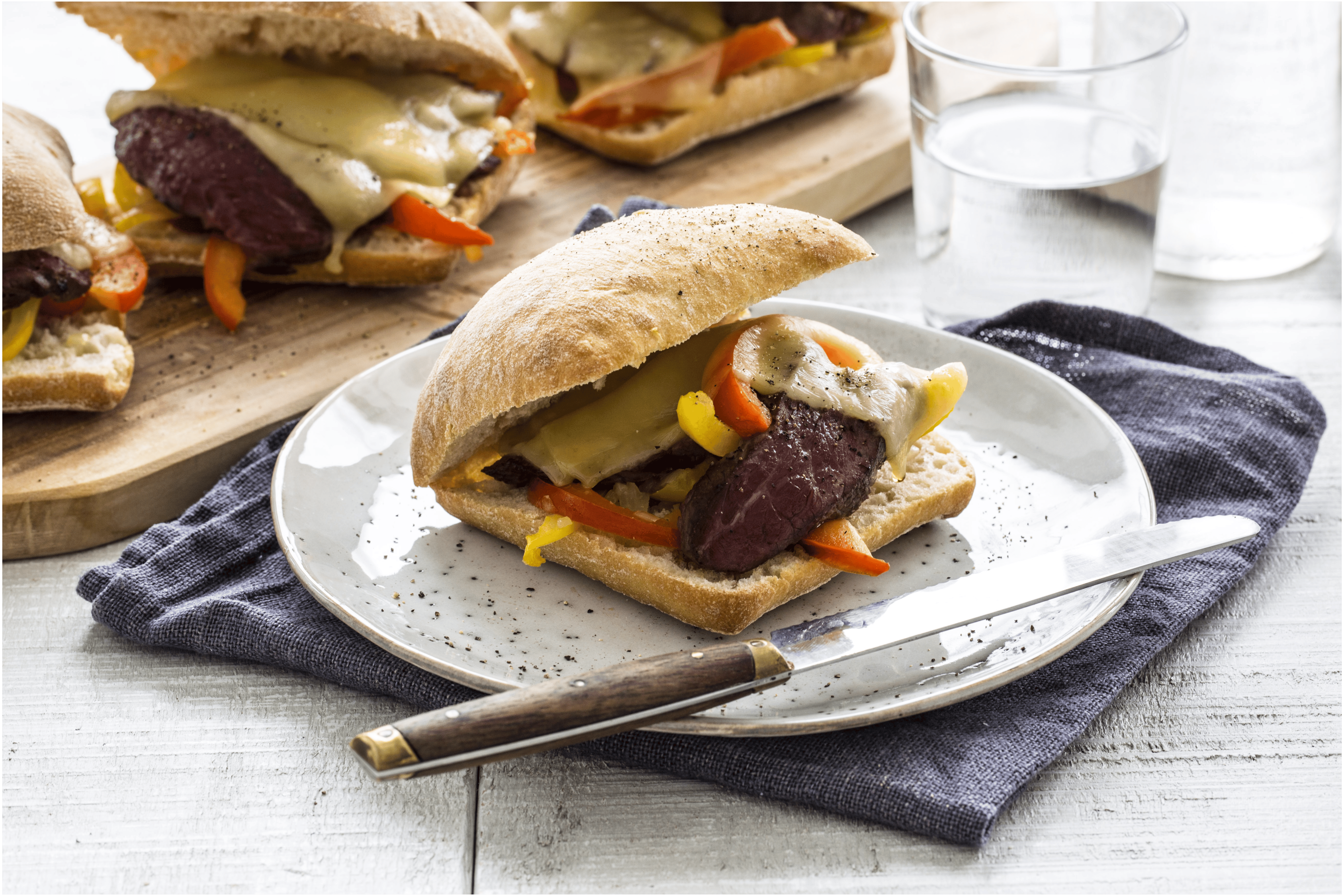 Philly cheese steak sandwich