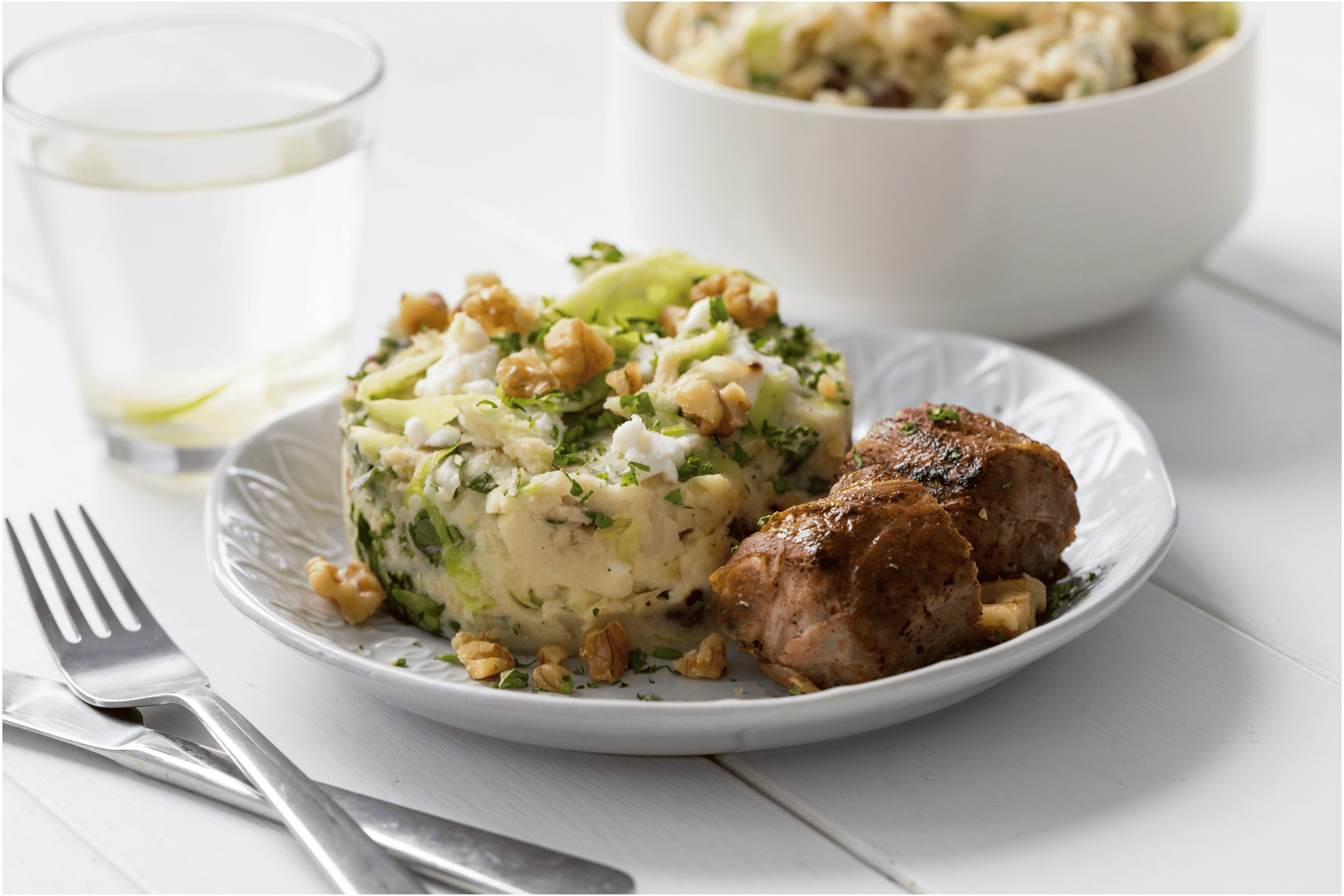 Puree met spitskool en slavink