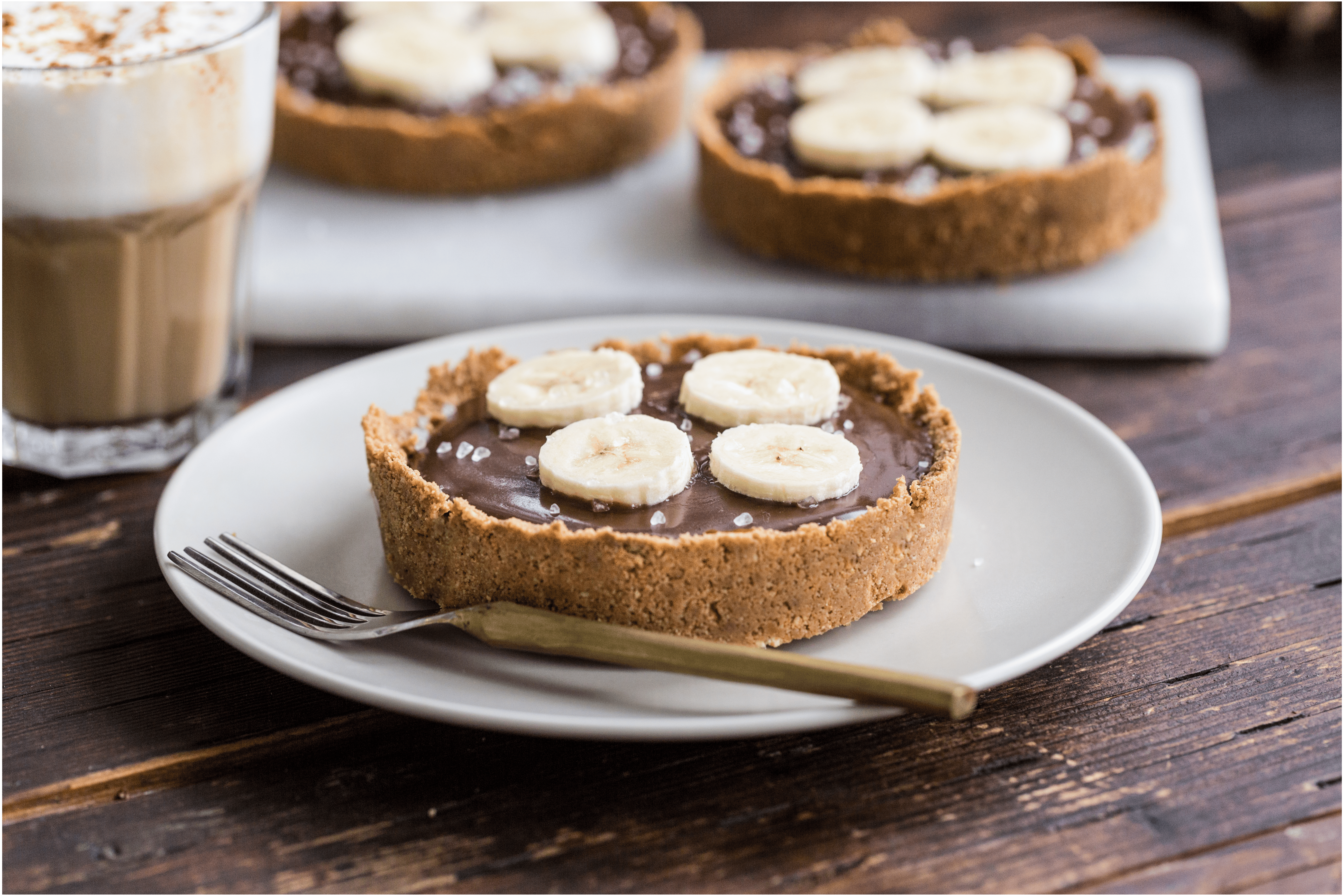 Chocoladetaartjes met banaan en toffee
