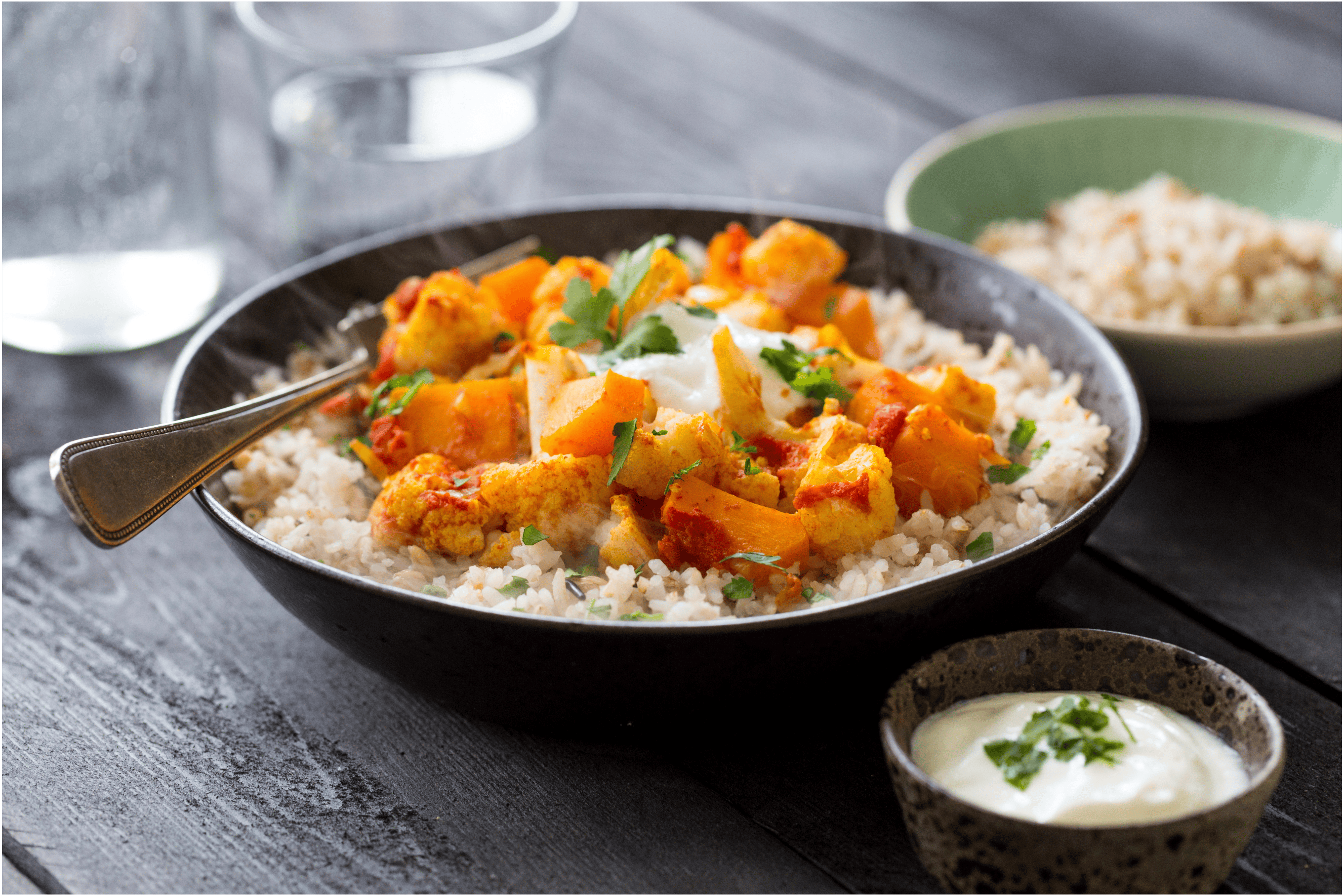 Pompoencurry met meergranenrijst
