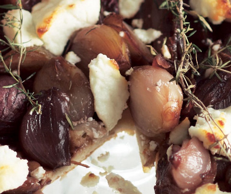 Sjalottentaart met geitenkaas